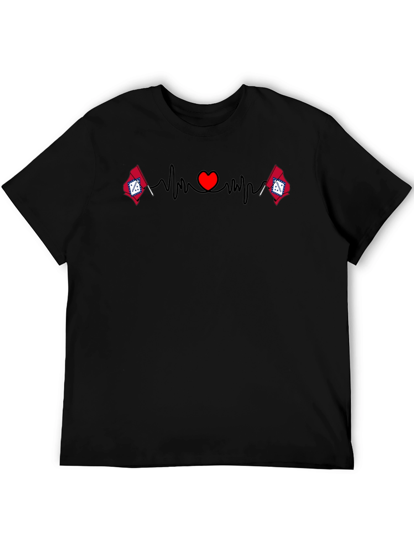 Black Arkansas Heartbeat T-Shirt view 5