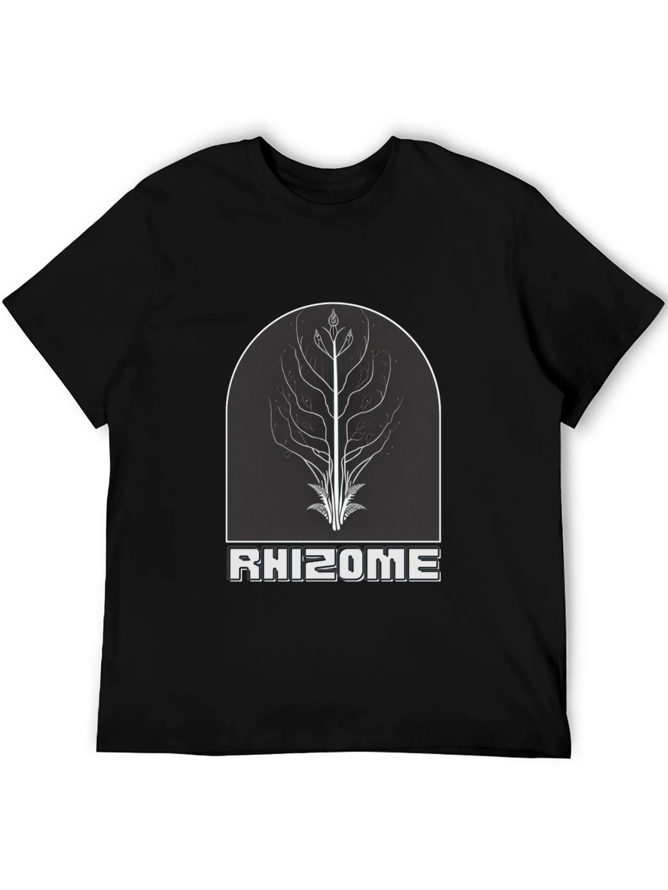 Black Rhizome Tree Graphic Tee - Nature Inspired Design view 5