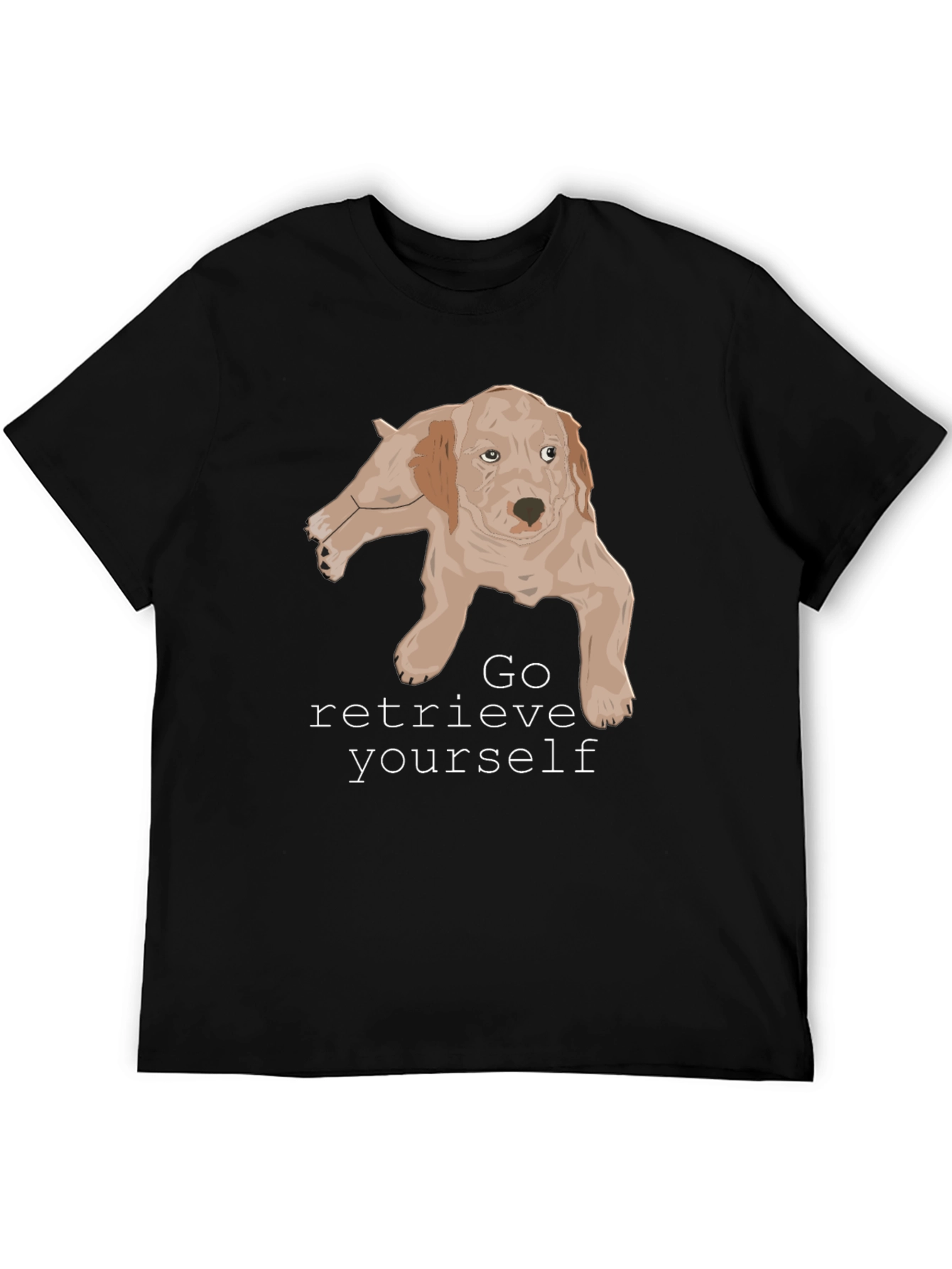 Black Go Retrieve Yourself Dog Graphic T-Shirt view 5