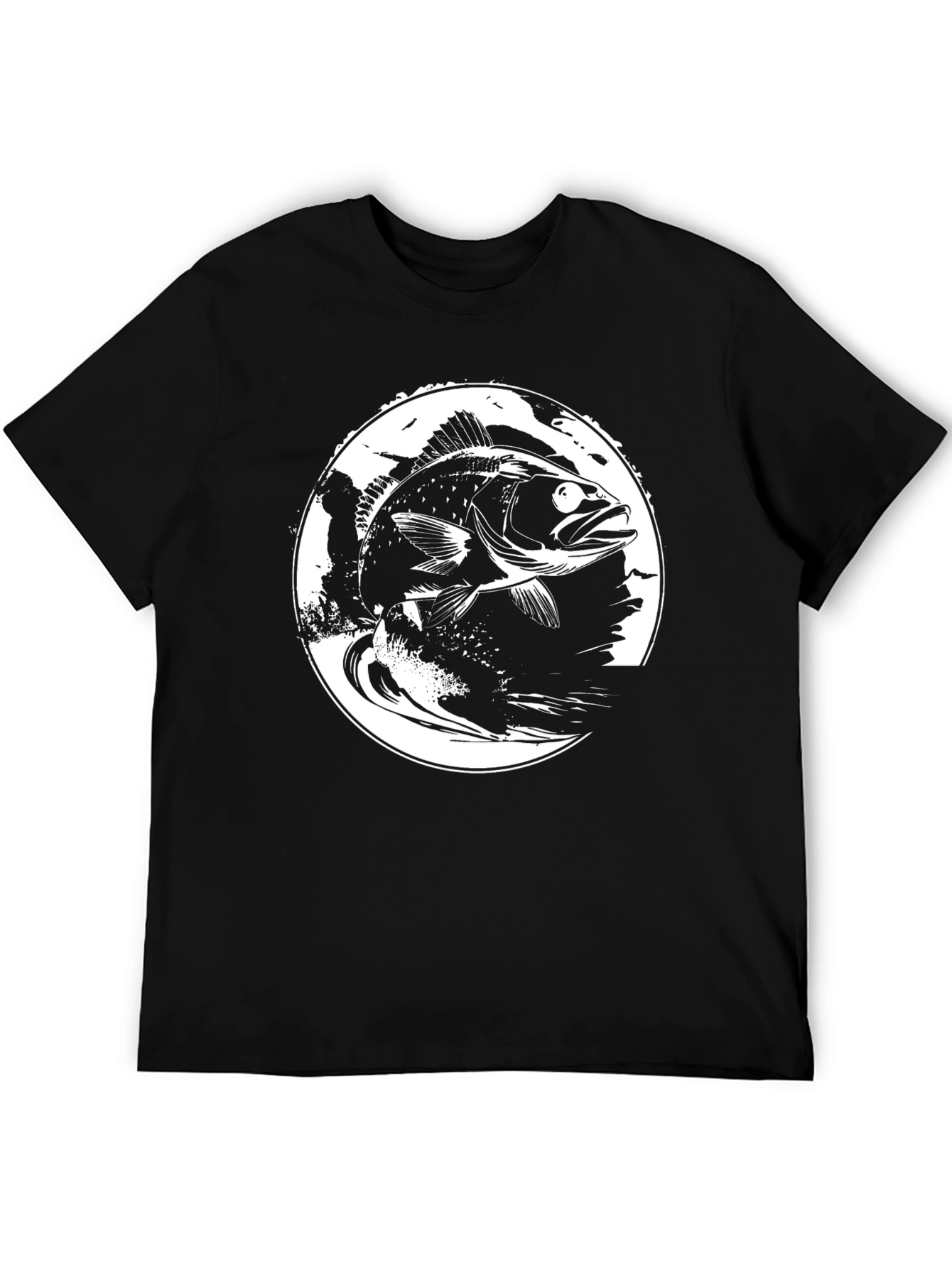 Black Bass Fish Graphic Tee - Black view 5