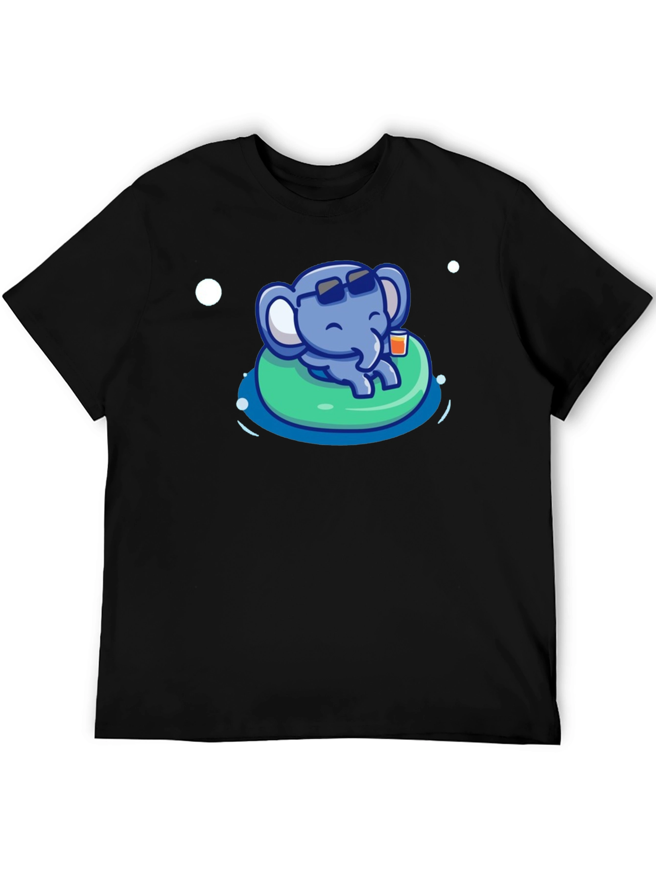 Black Cute Elephant Pool Party T-Shirt - Summer Vibes view 5