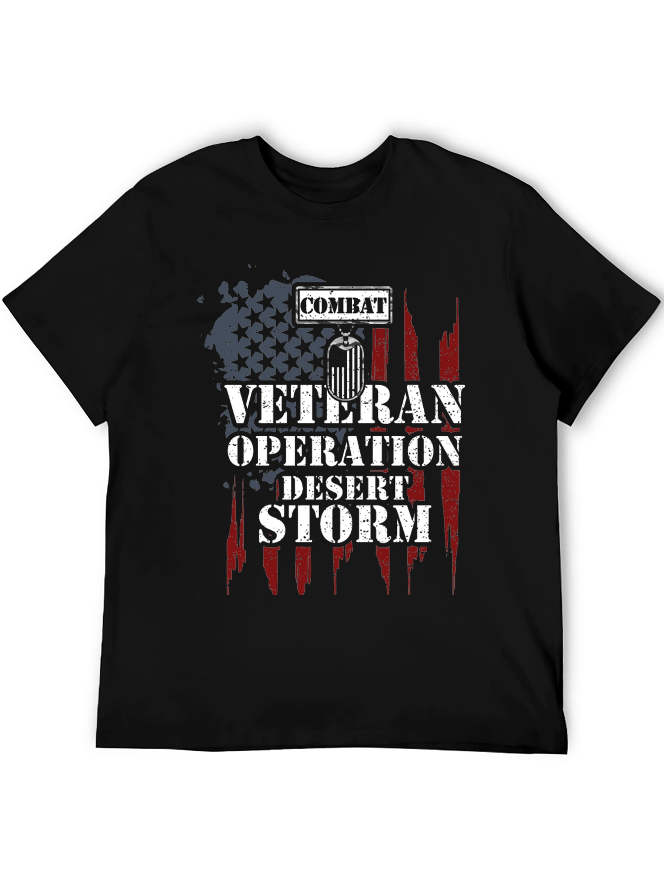 Black Combat Veteran Operation Desert Storm T-Shirt view 5
