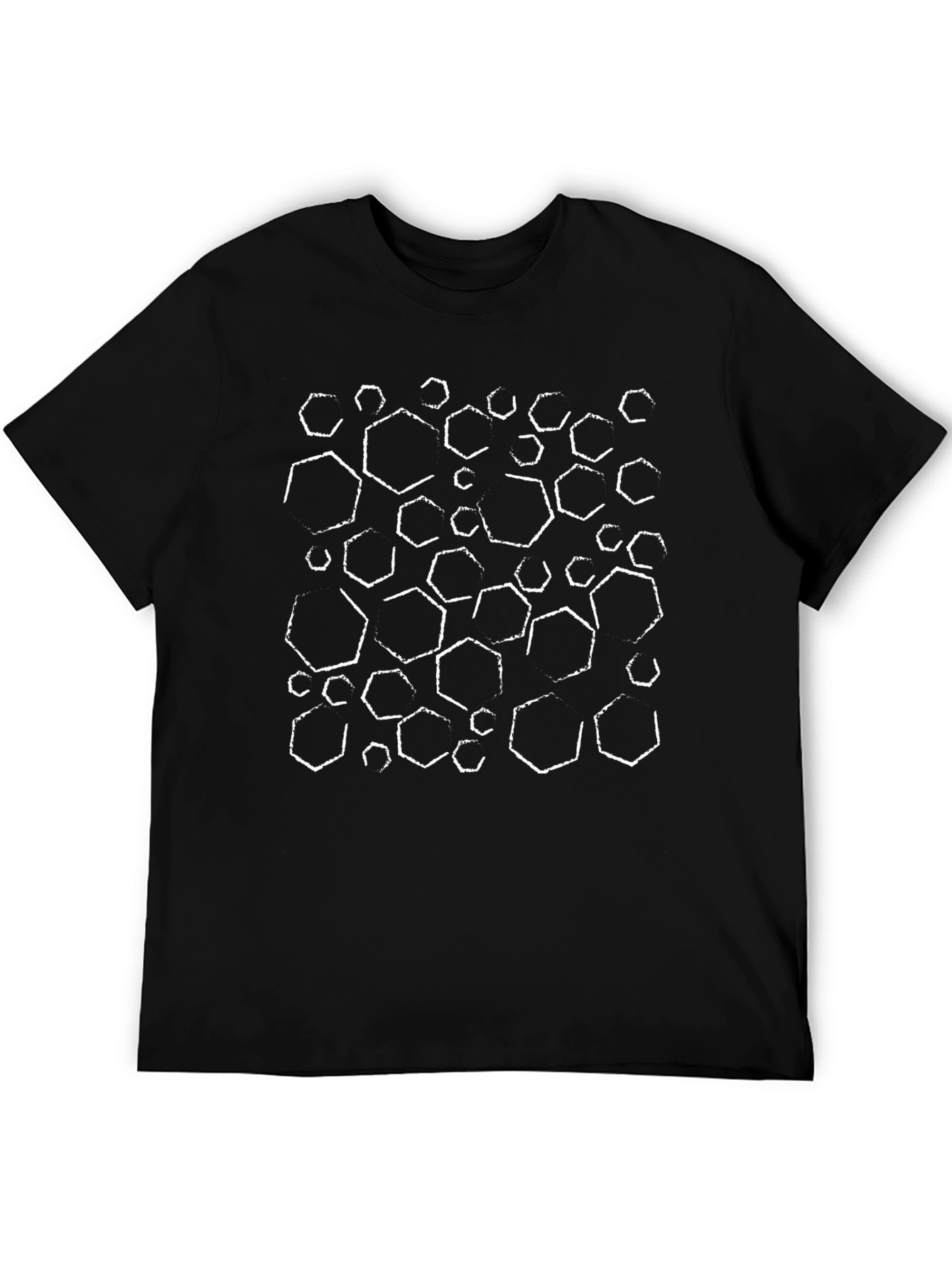 Black Abstract Geometric Black T-Shirt view 5