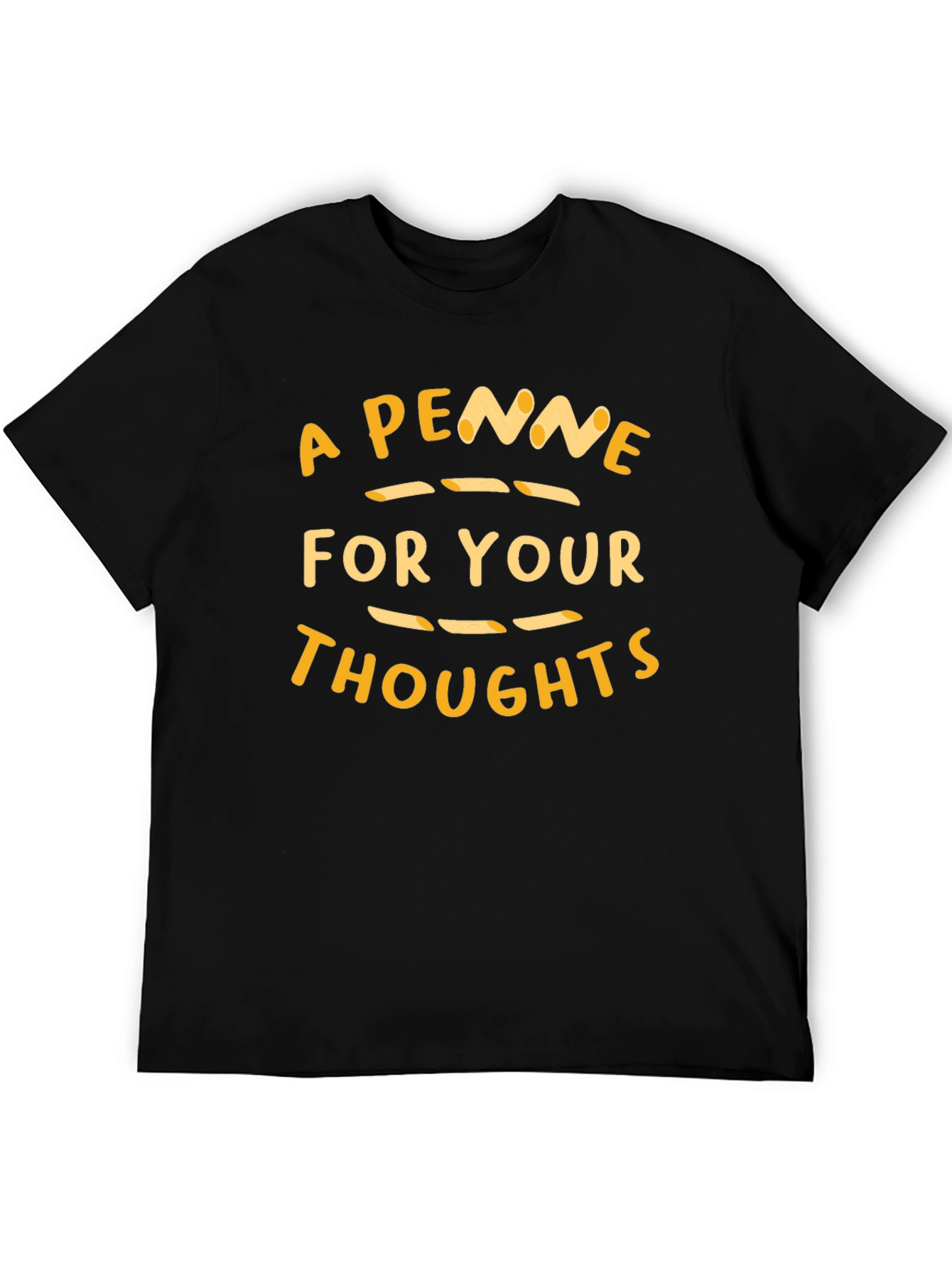 Black A Penne for Your Thoughts T-Shirt - Funny Pasta Pun view 5