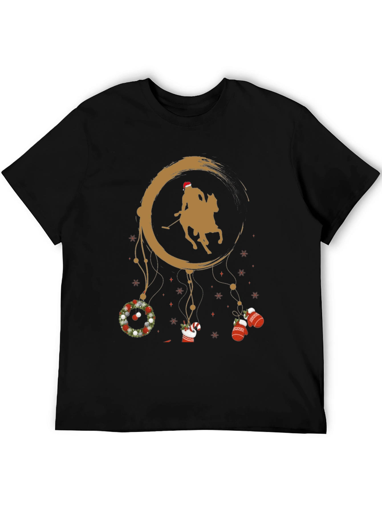 Black Christmas Polo Player T-Shirt view 5