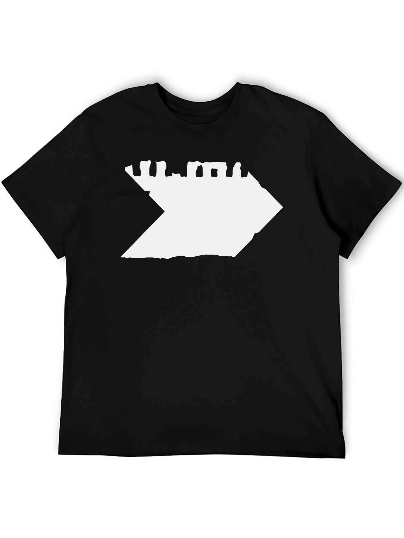 Black Abstract Graphic Print T-Shirt - Casual Black Tee view 5