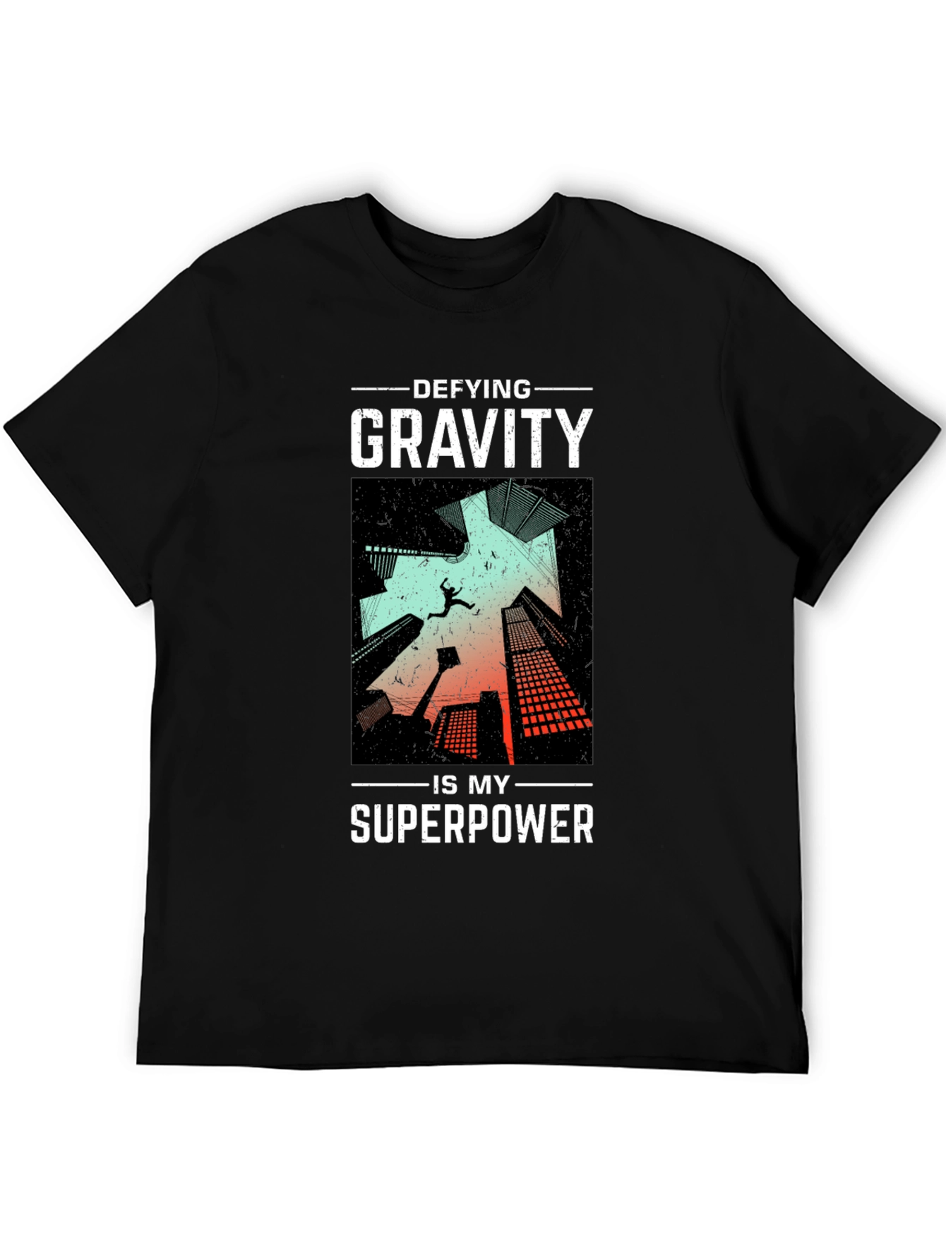 Black Defying Gravity Superpower Graphic Tee view 5