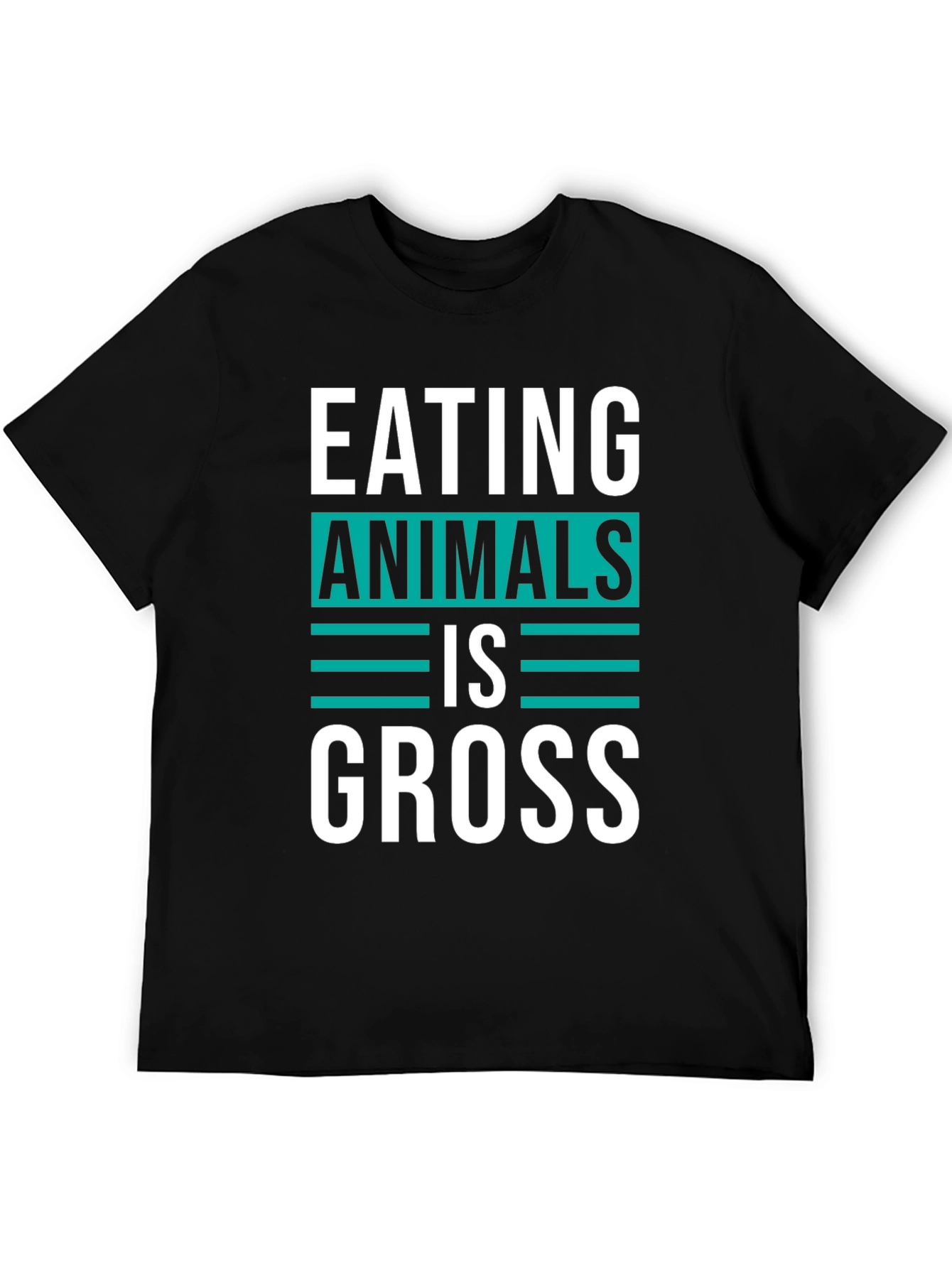 Black Eating Animals is Gross Graphic Tee view 5