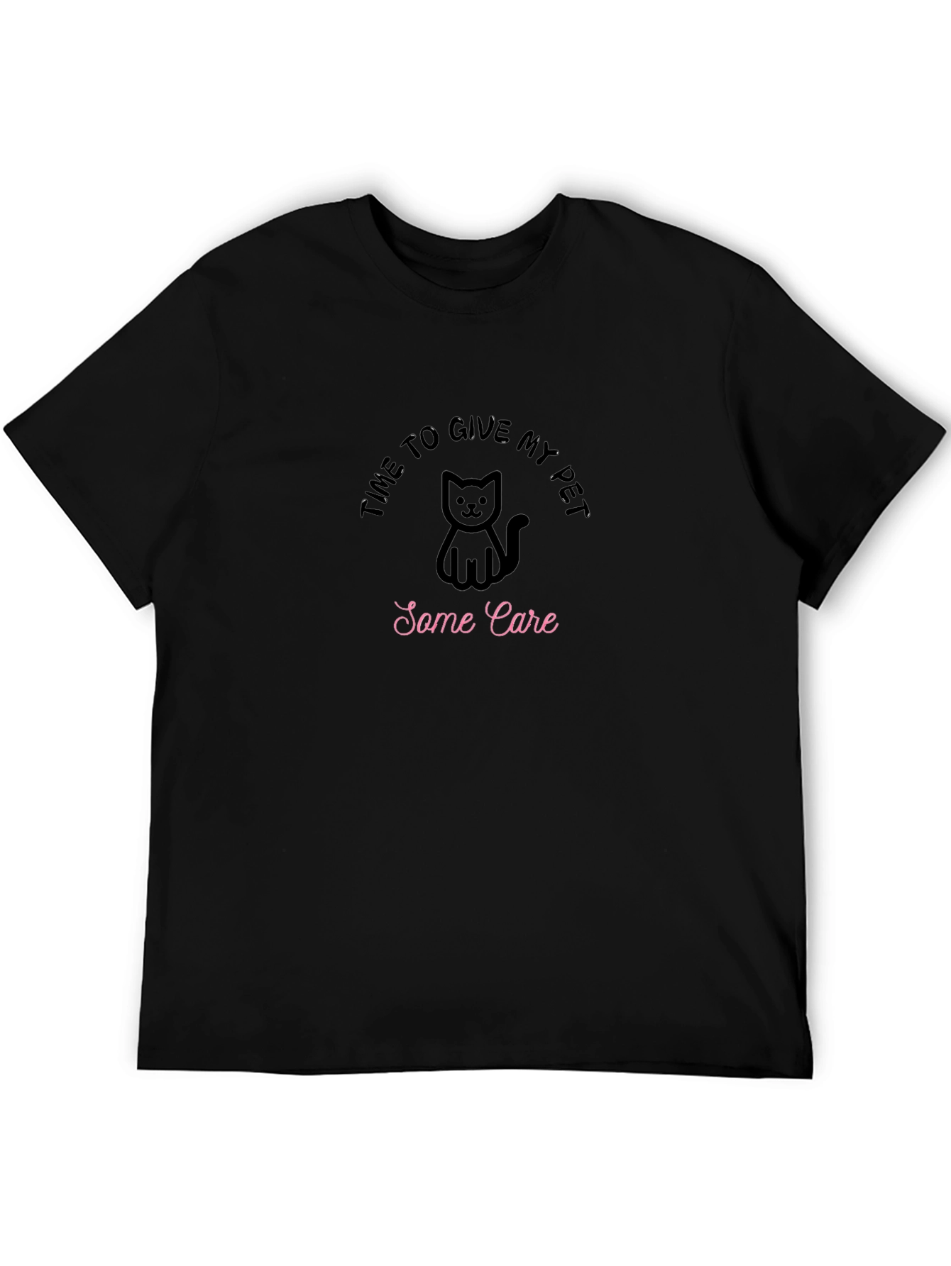 Black Time to Give My Pet Some Care Black T-Shirt view 5