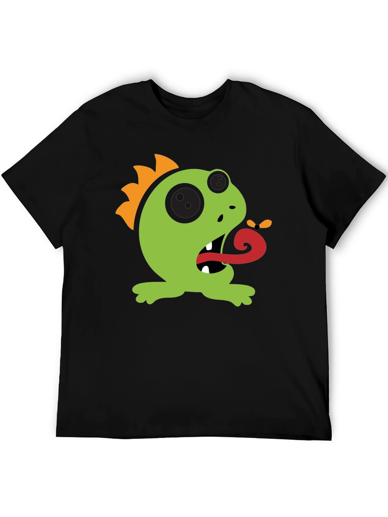 Black Cartoon Monster Graphic Tee - Black view 5