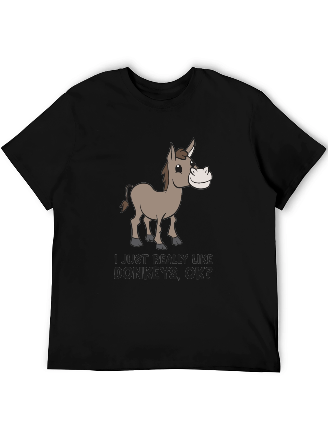 Black Funny Donkey Lover Graphic Tee - Black view 5