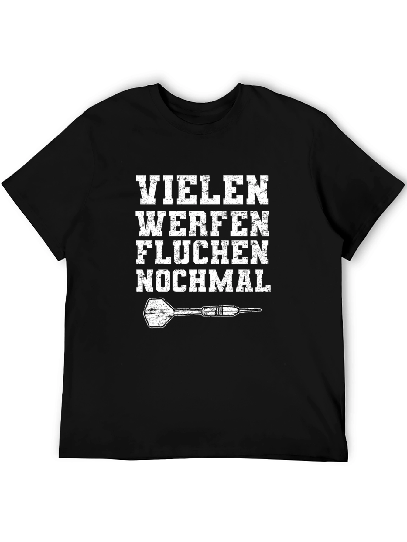 Black Funny German Dart Player T-Shirt - Viele Werfen Fluchen view 5