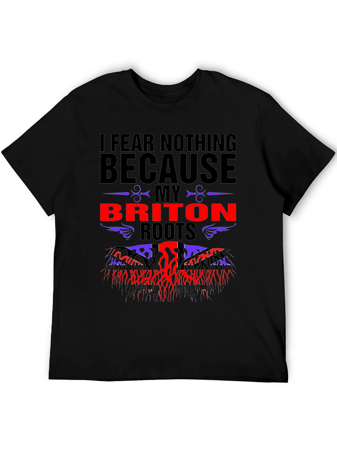 Black Briton Roots T-Shirt - I Fear Nothing Tee view 5