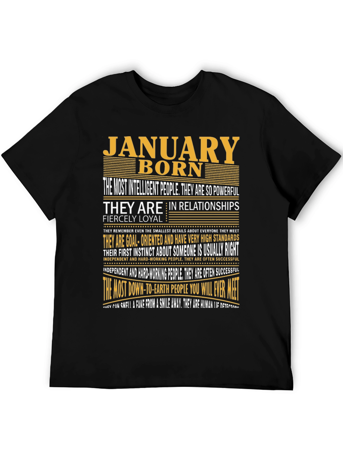 Black January Born Graphic Tee - Intelligent & Loyal view 5