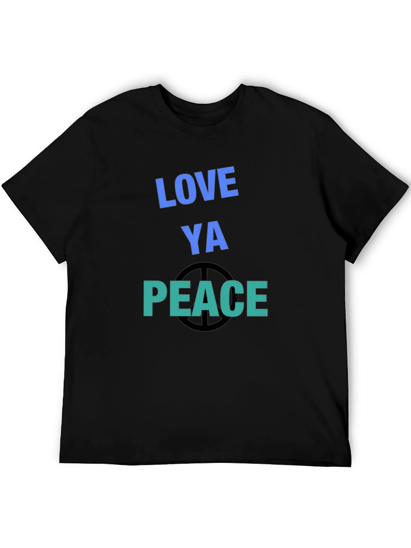 Black Love Ya Peace T-Shirt - Casual Graphic Tee view 5