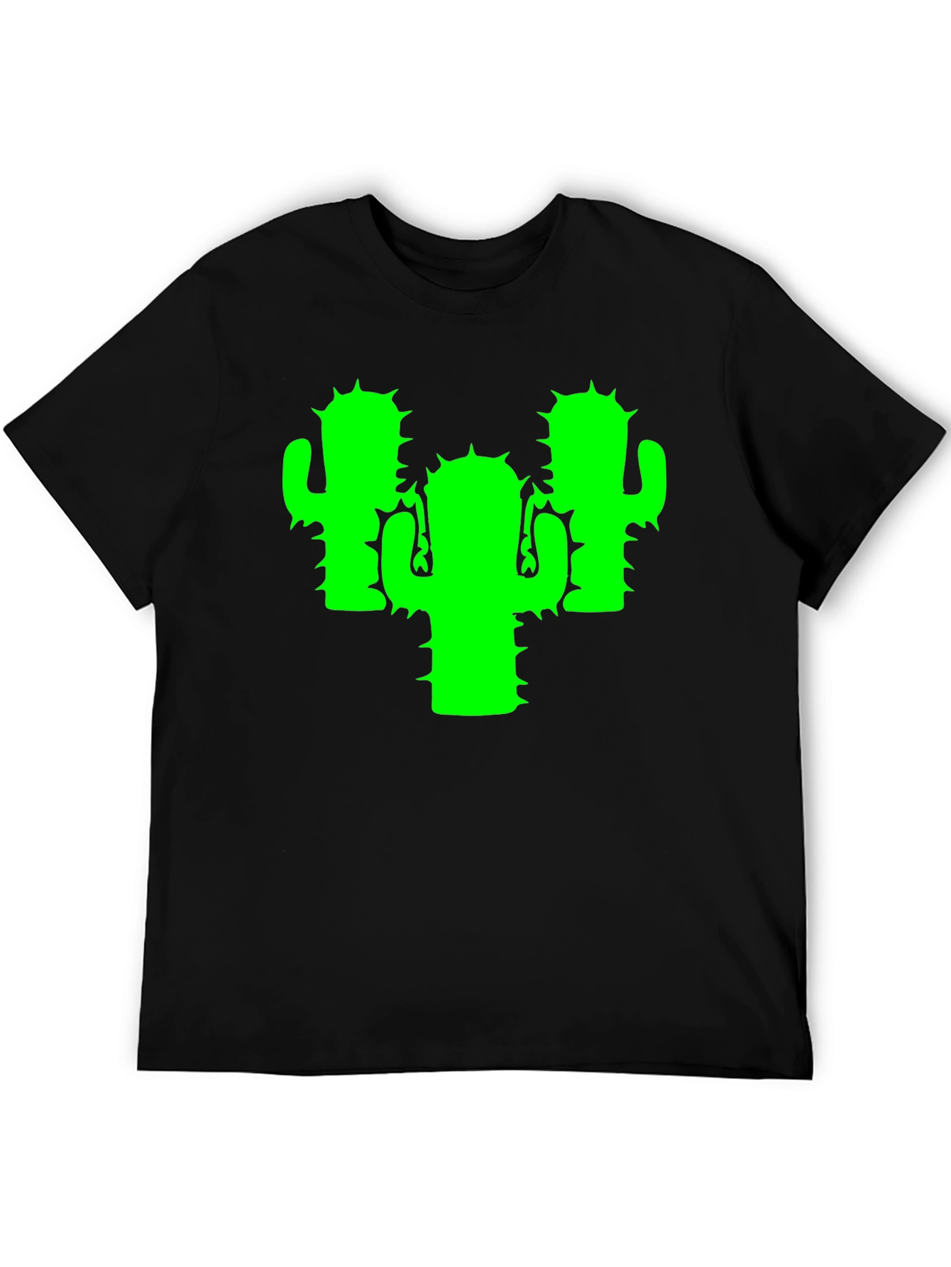 Black Cactus Graphic Tee - Black Cotton T-Shirt view 5