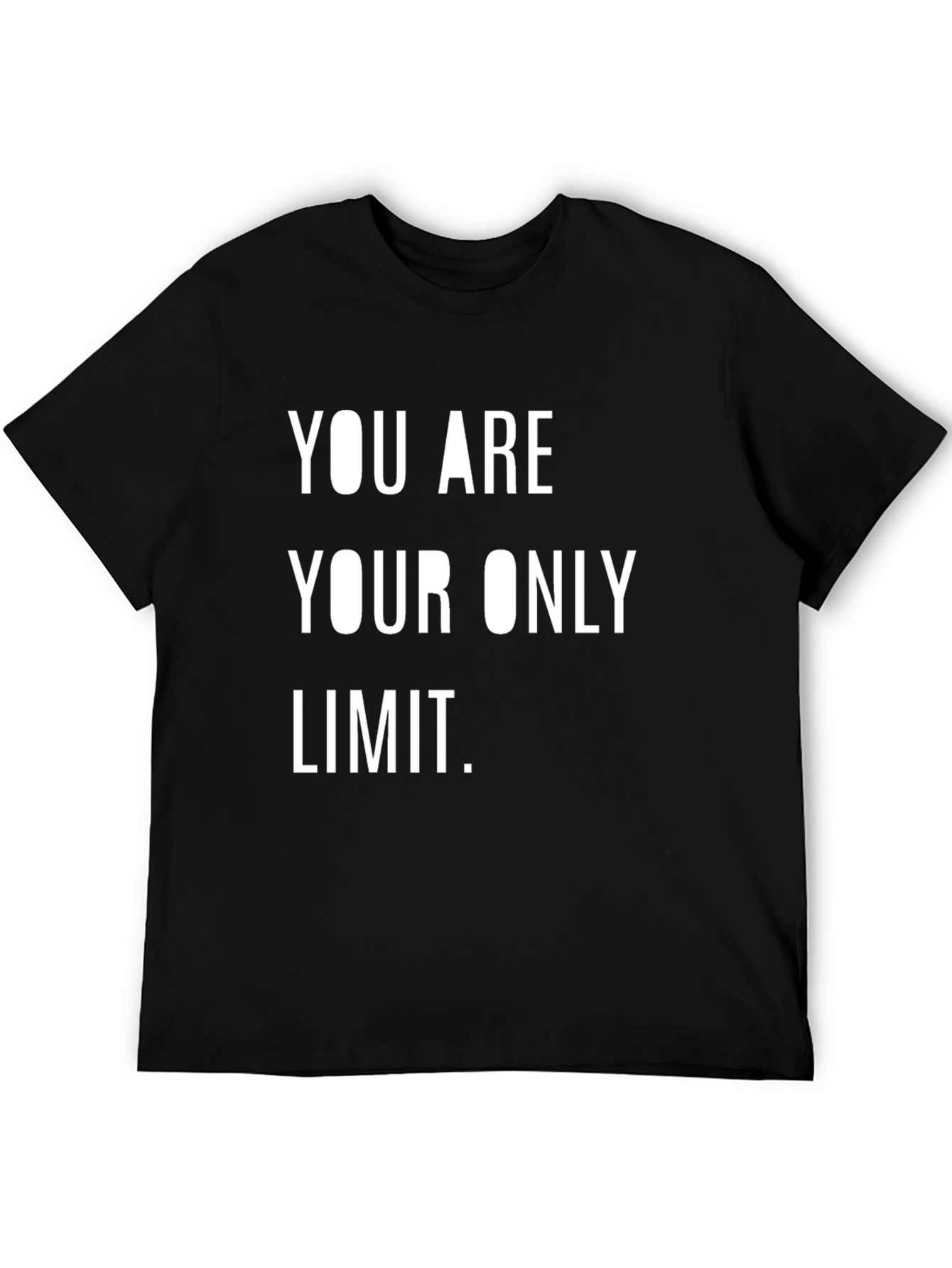 Black Motivational T-Shirt: You Are Your Only Limit - Black view 5