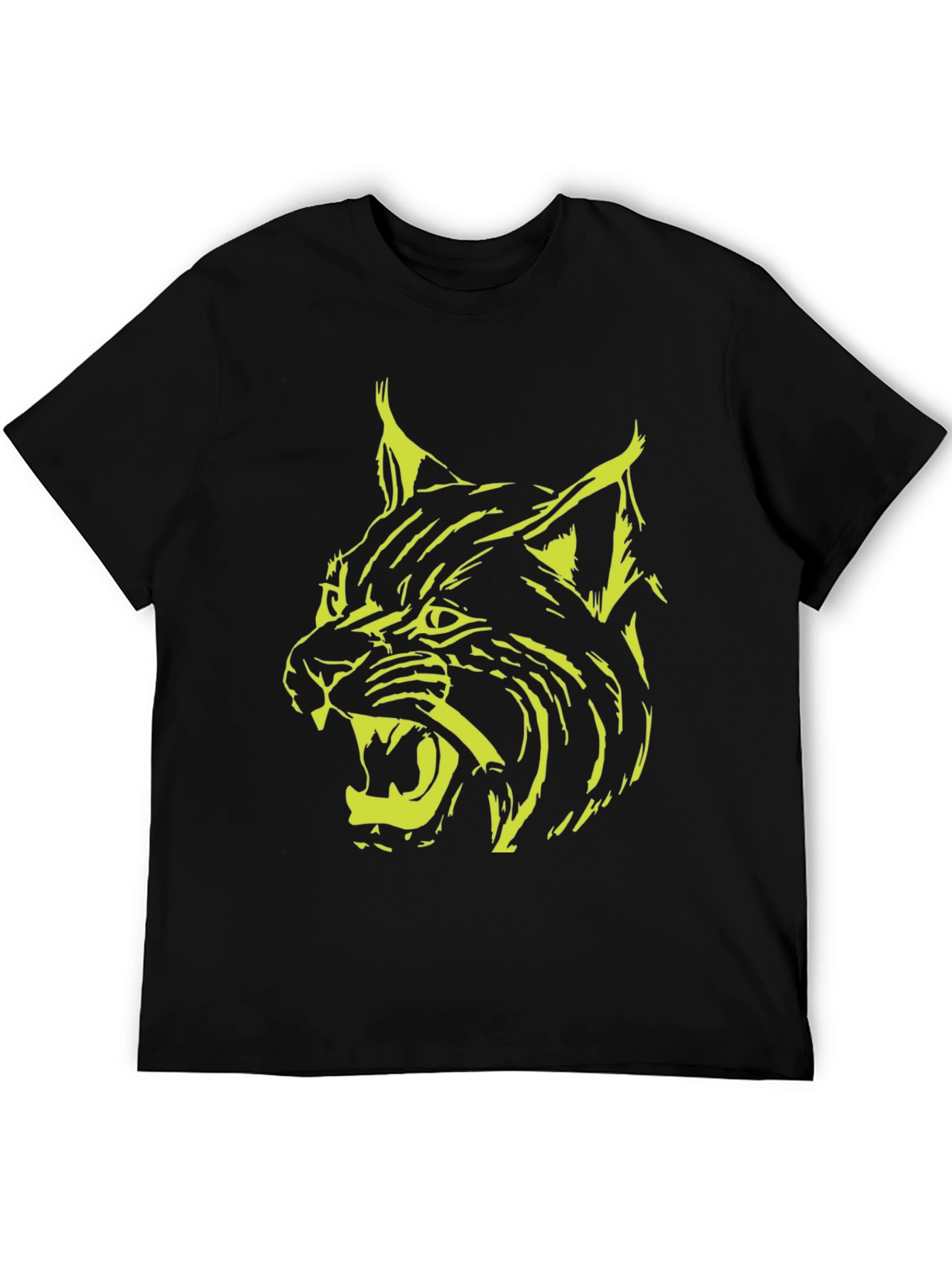 Black Lynx Graphic Black T-Shirt - Bold Animal Design view 5