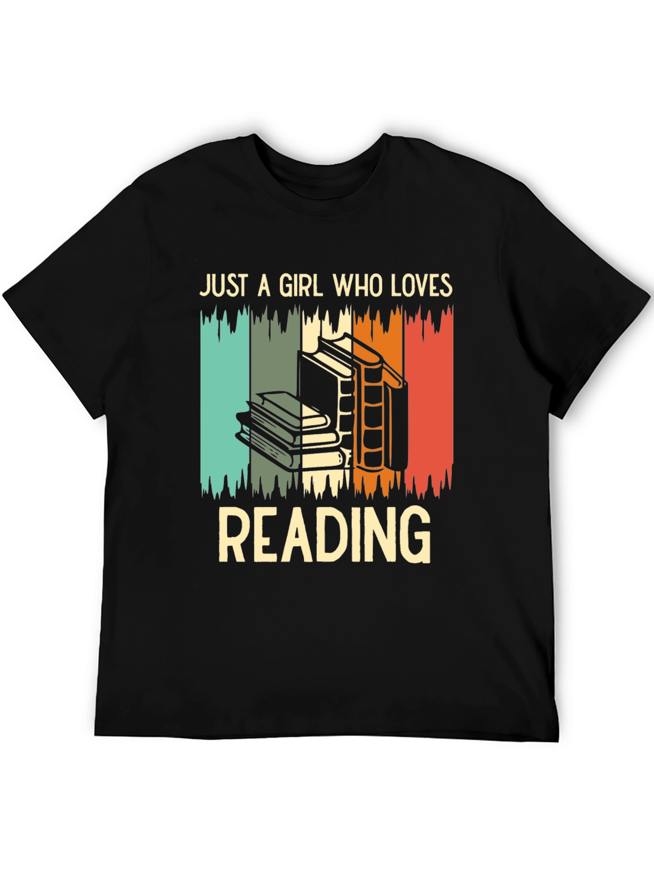 Black Retro Reading Lover T-Shirt for Women view 5