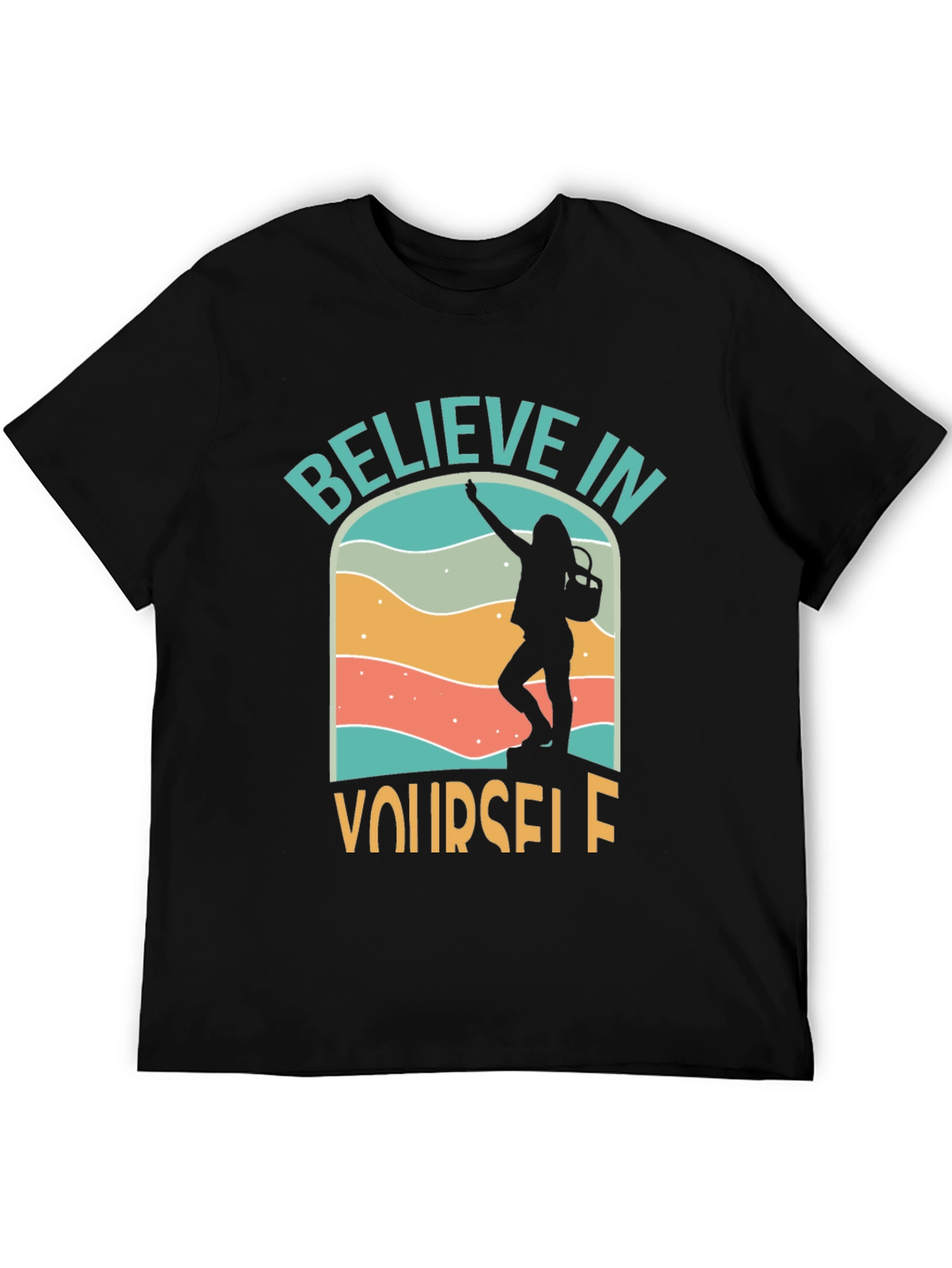 Black Believe in Yourself Graphic Tee - Adventure T-Shirt view 5