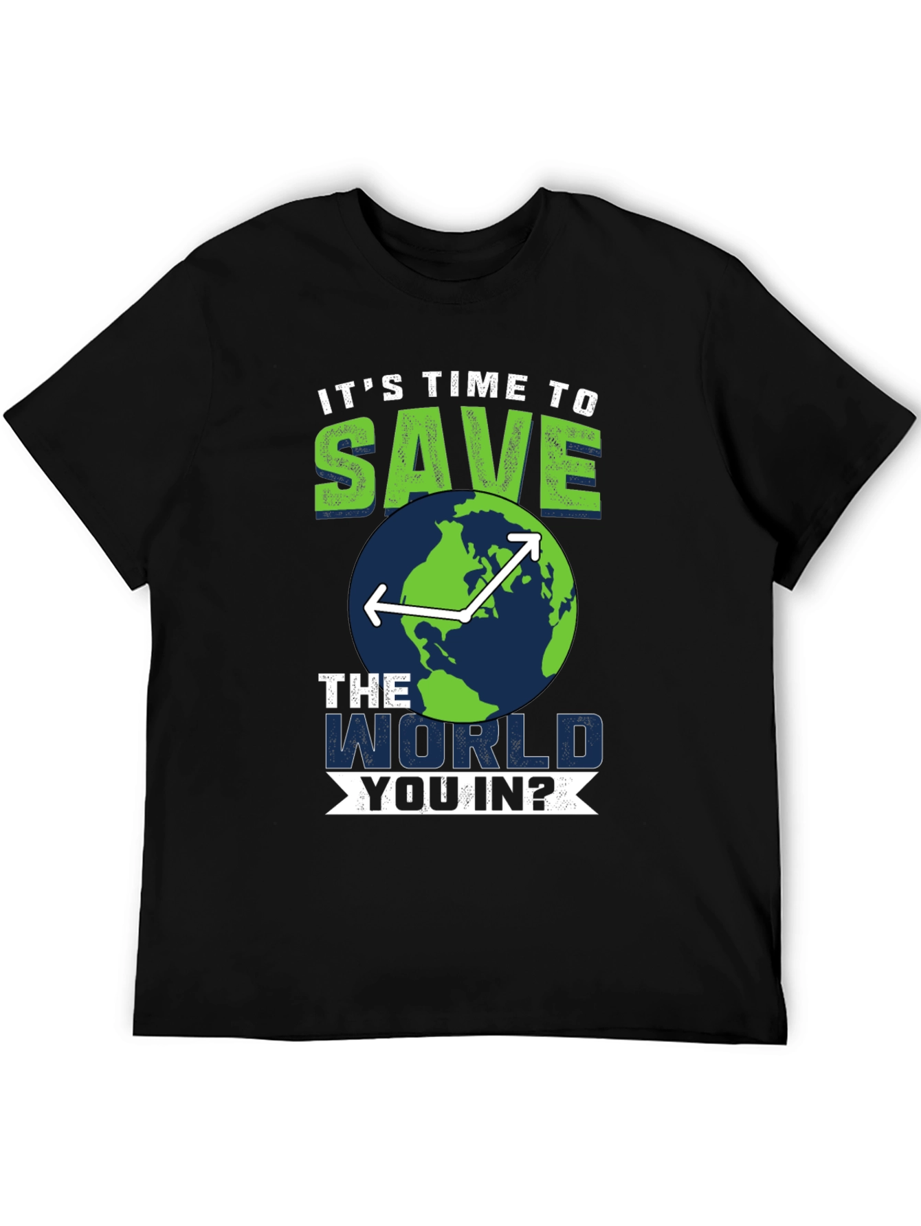 Black Save the World T-Shirt - Environmentally Conscious Tee view 5