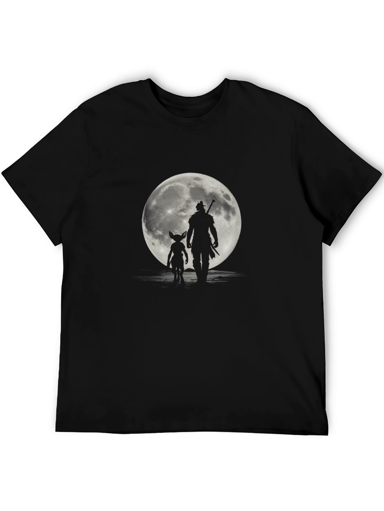 Black Moonlit Duo Black Graphic Tee view 5