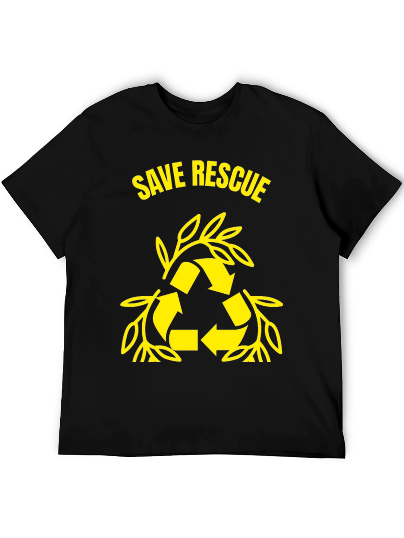 Black Save Rescue Graphic Tee - Eco Friendly T-Shirt view 5