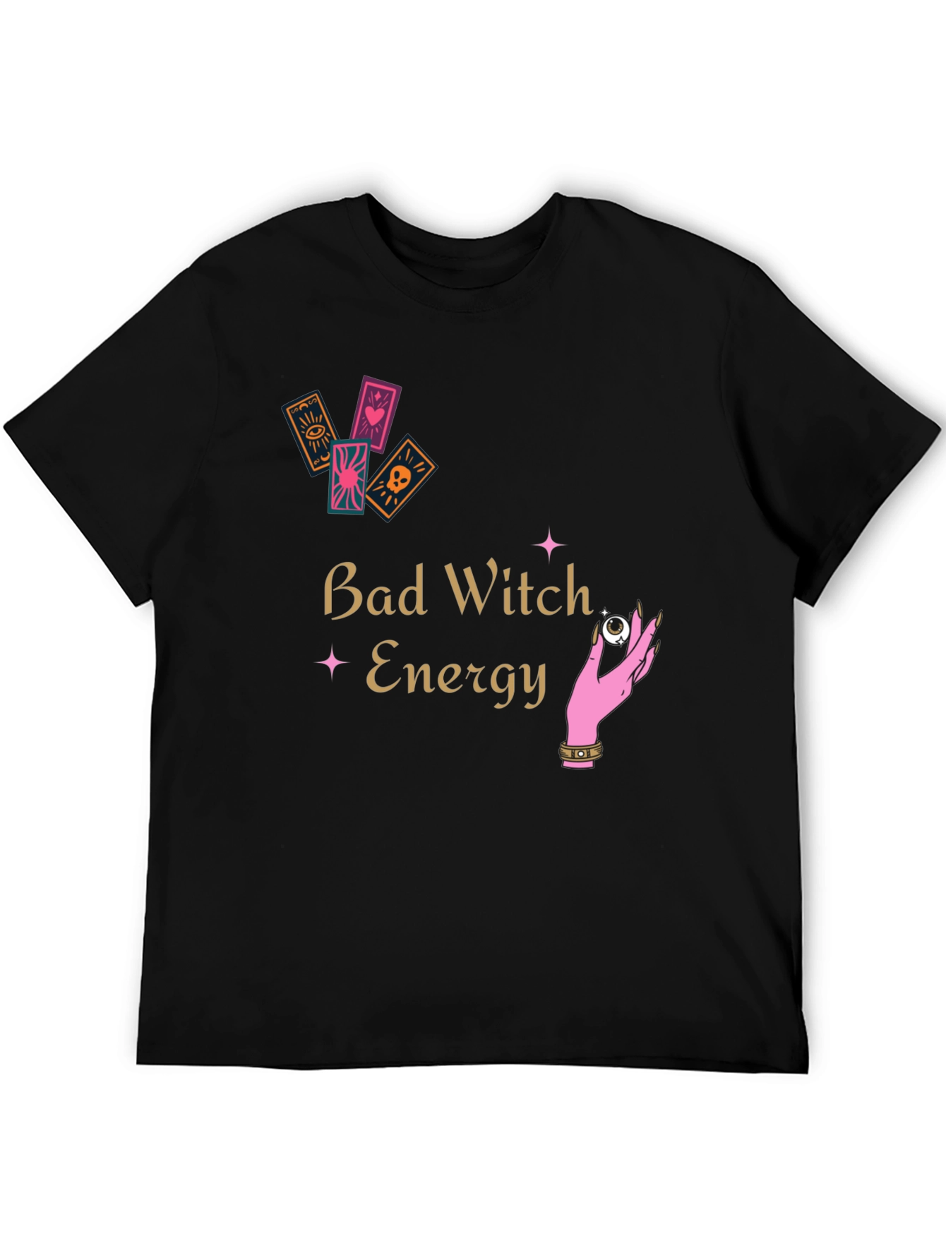 Black Bad Witch Energy Graphic Tee - Unisex Black T-Shirt view 5