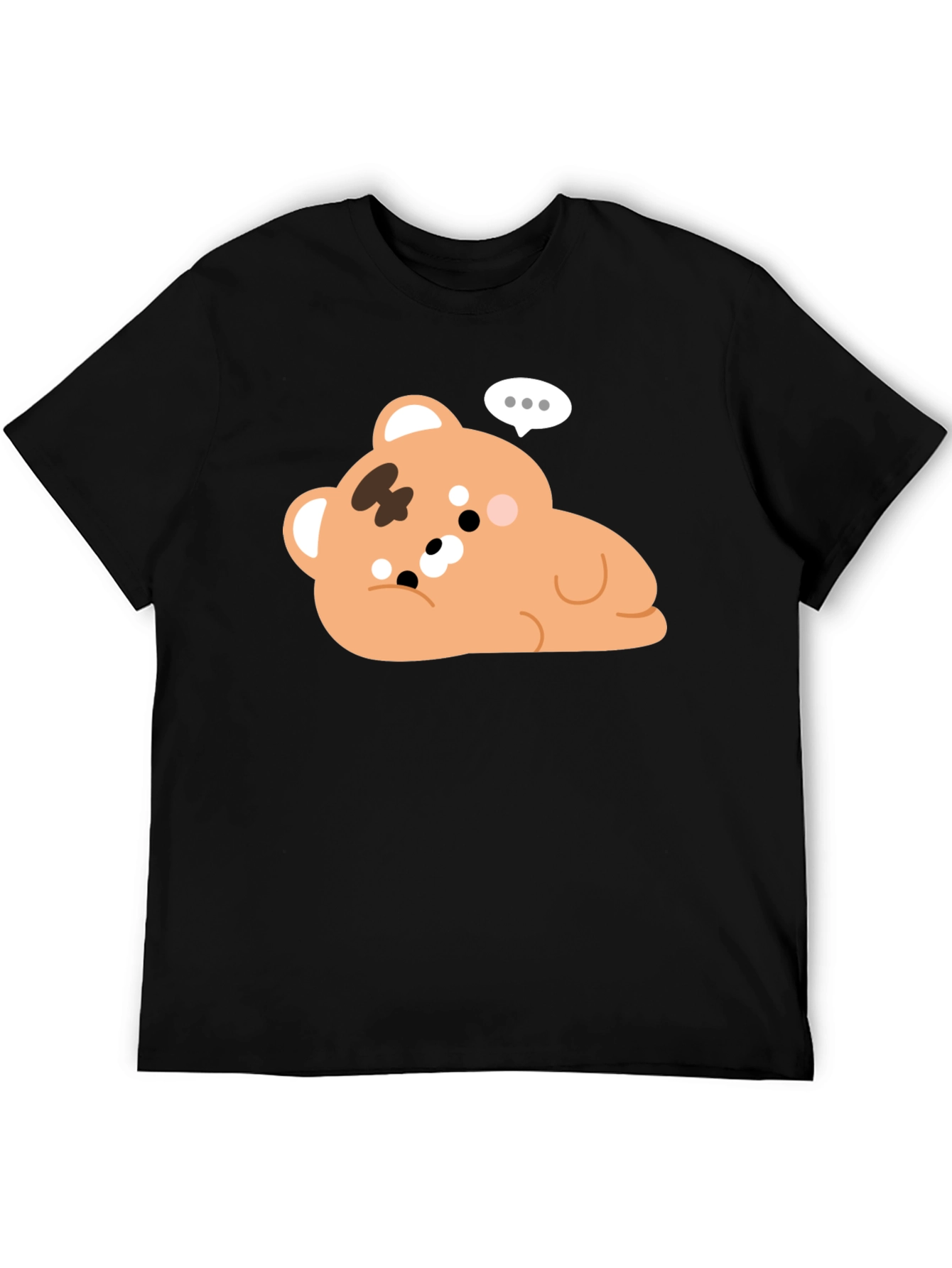 Black Cute Bear Graphic Black T-Shirt view 5