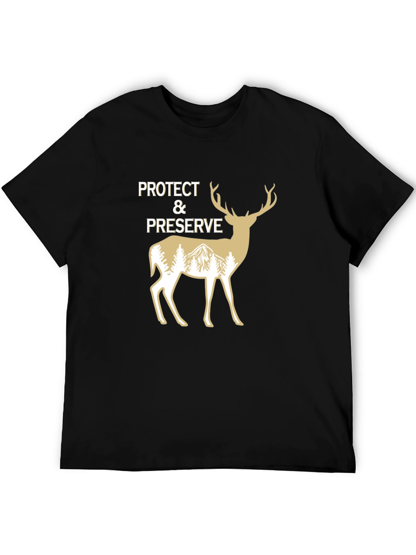 Black Protect & Preserve Deer Graphic T-Shirt view 5