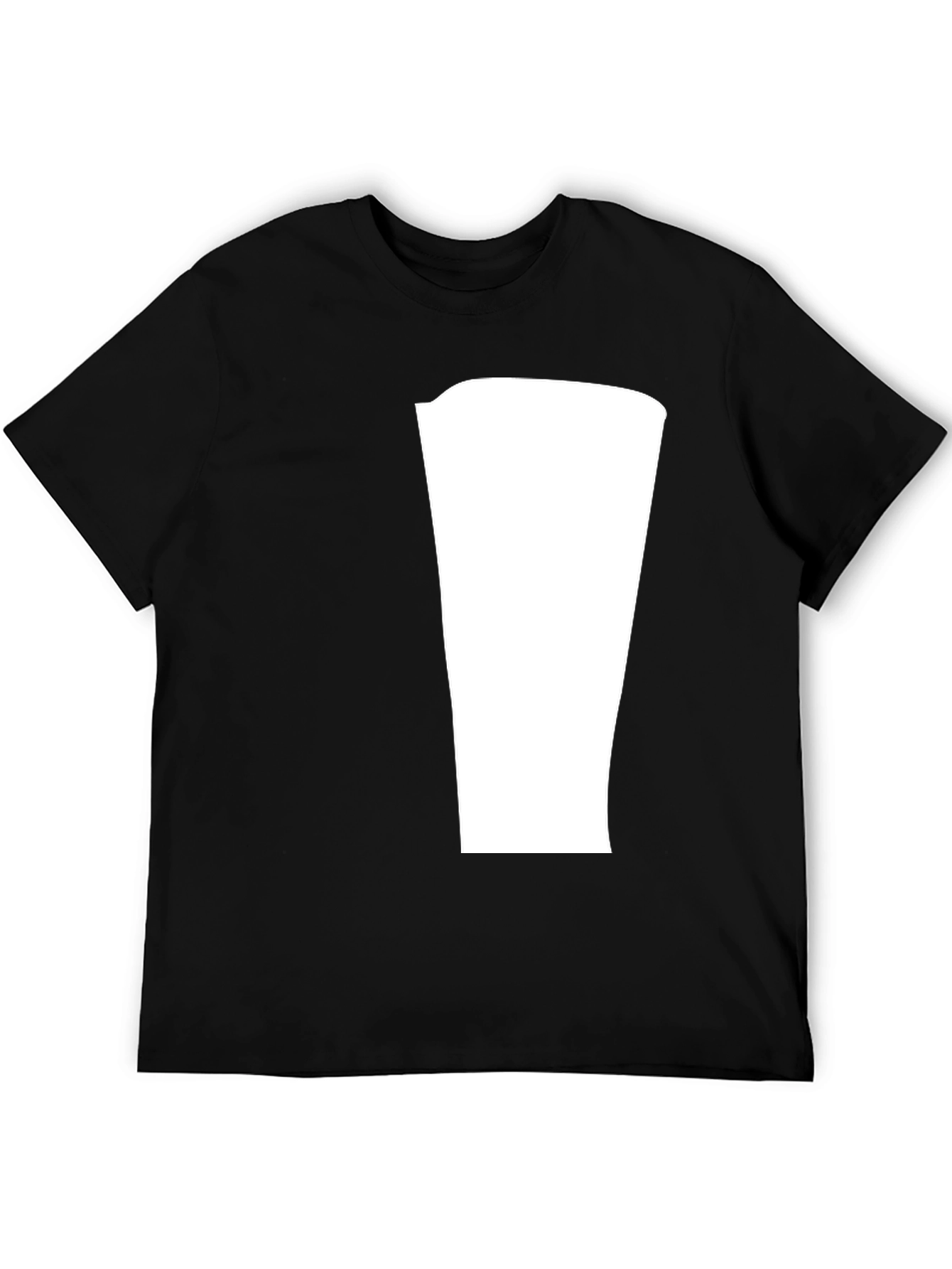 Black Modern Black T-Shirt with Blank Center Panel view 5