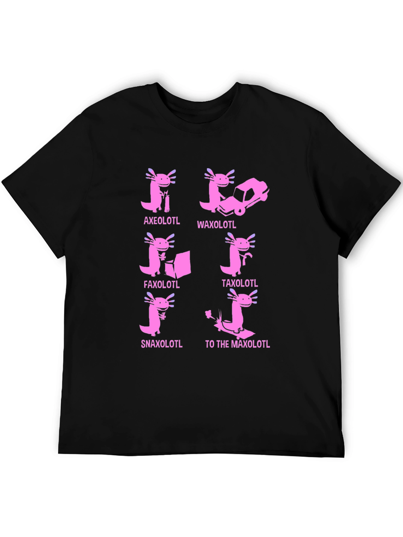 Black Axolotl Pun T-Shirt: Humorous Amphibian Tee view 5