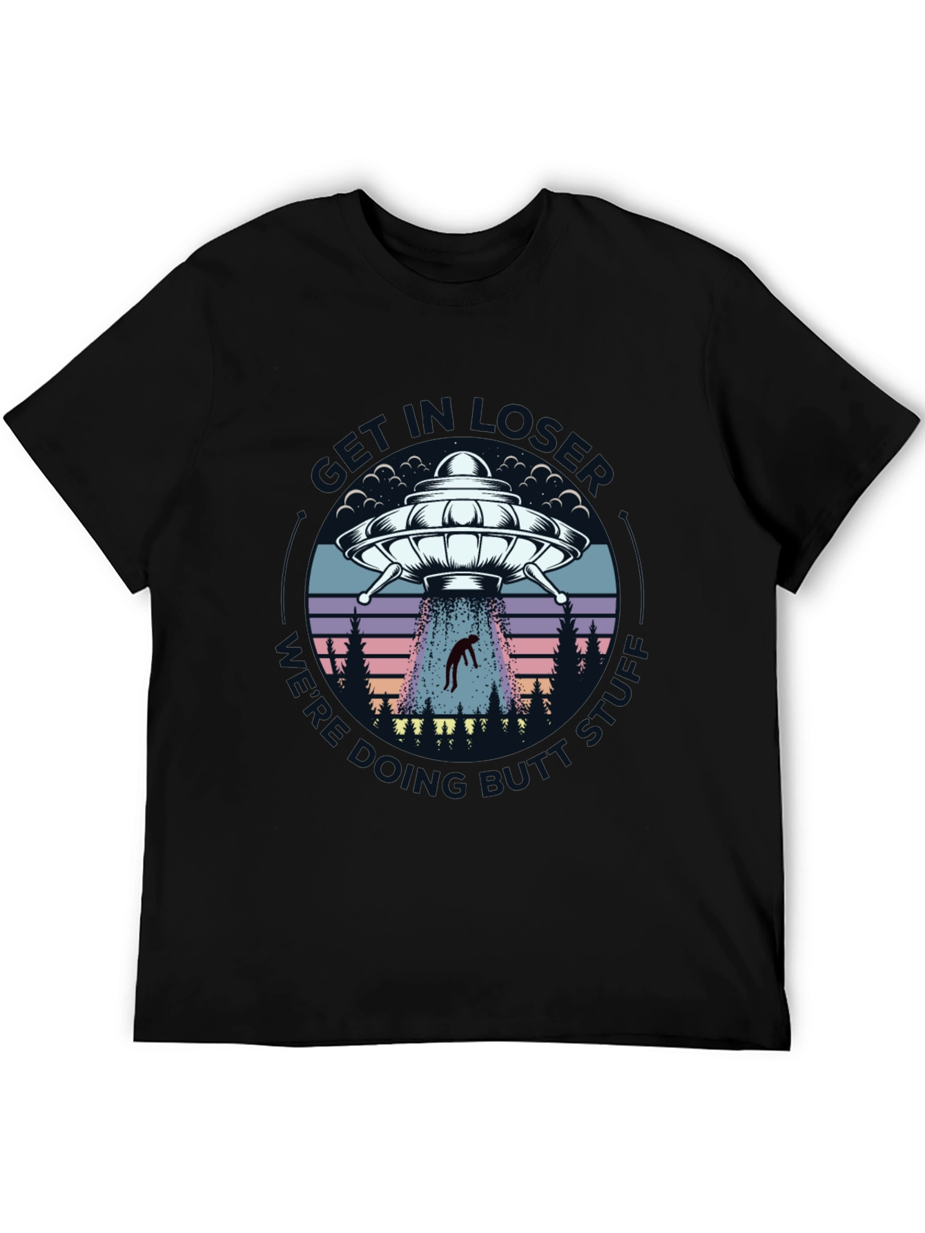 Black Alien Abduction Graphic Tee - Sci-Fi Humor view 5
