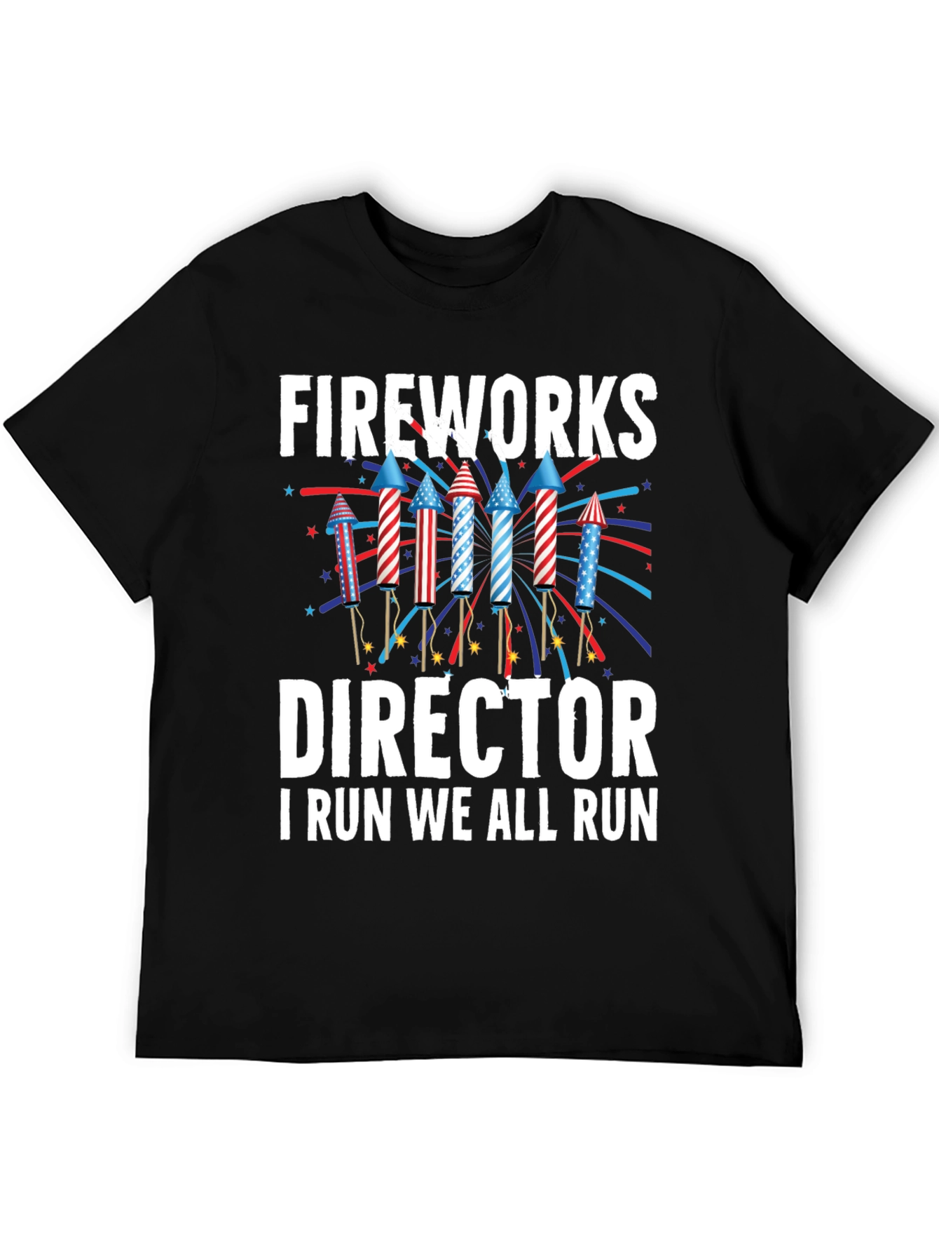 Black Fireworks Director T-Shirt - Funny 4th of July Tee view 5