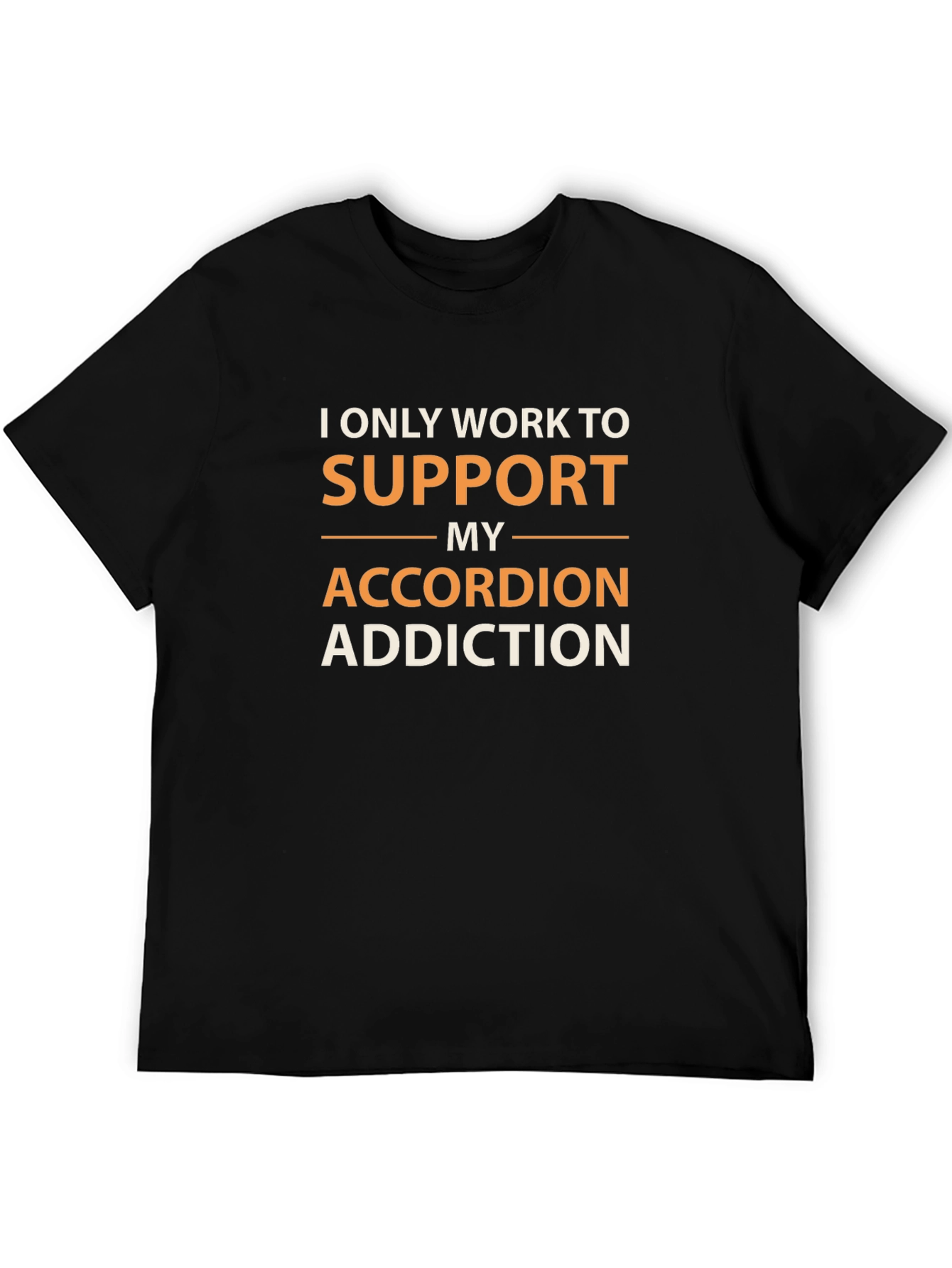 Black Accordion Addiction T-Shirt - Funny Musician Tee view 5