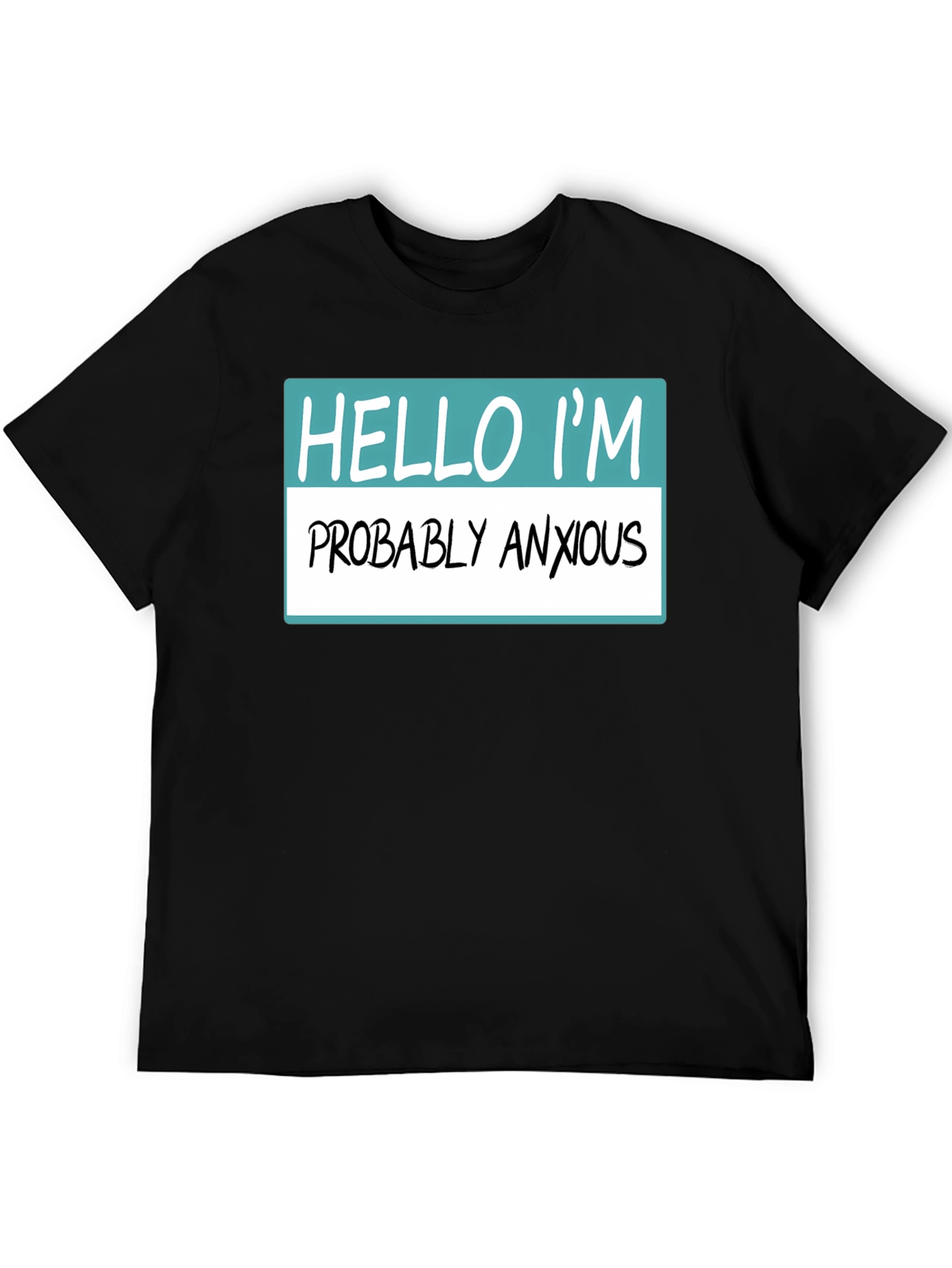 Black Anxious Humor T-Shirt - Novelty Graphic Tee view 5