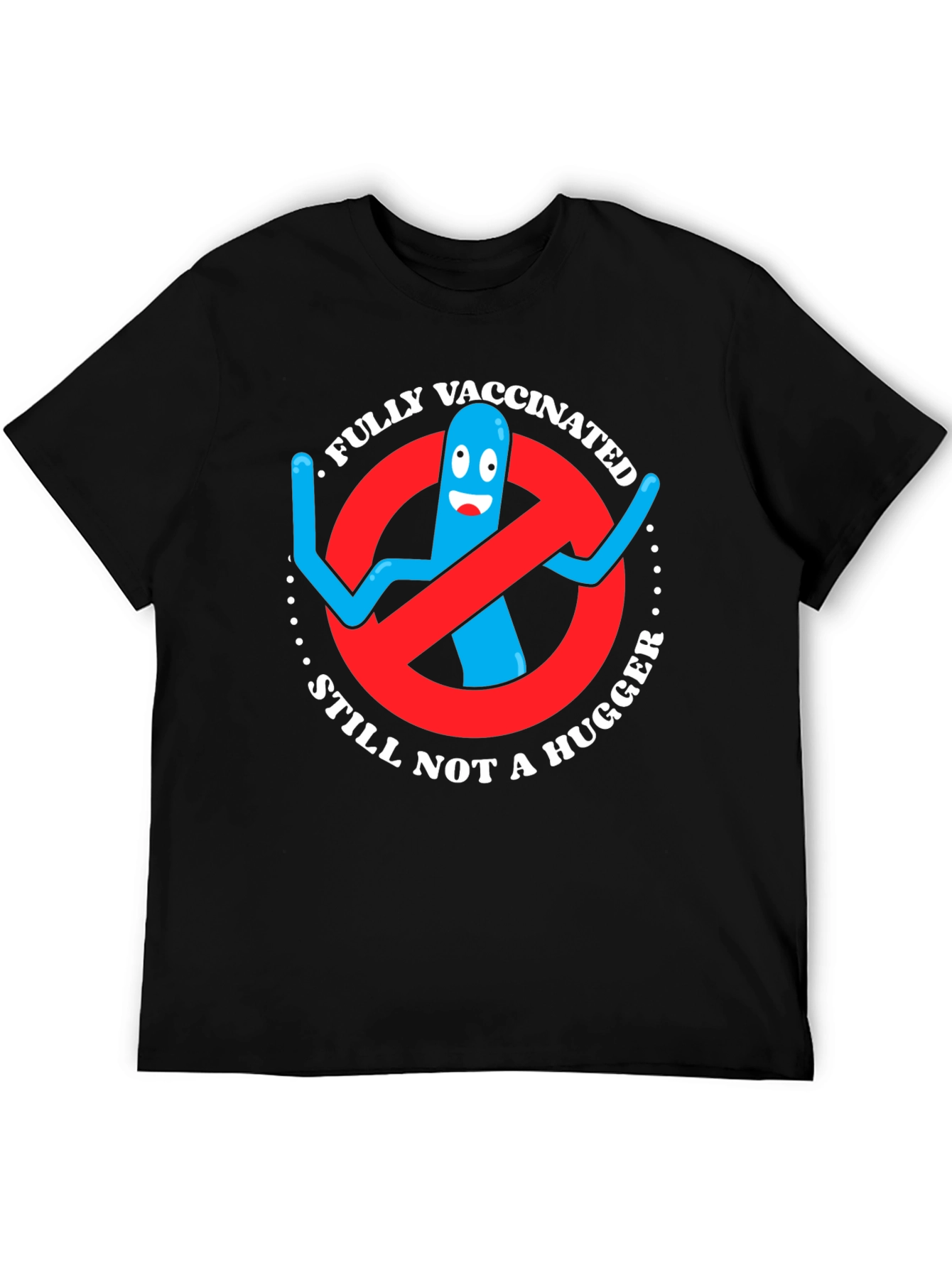 Black Vaccinated Not A Hugger T-Shirt view 5