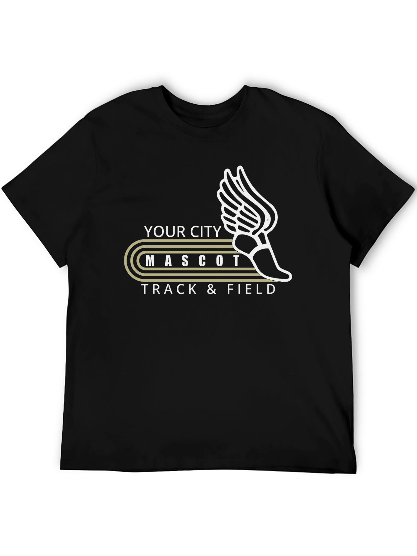 Black City Mascot Track & Field Graphic T-Shirt view 5