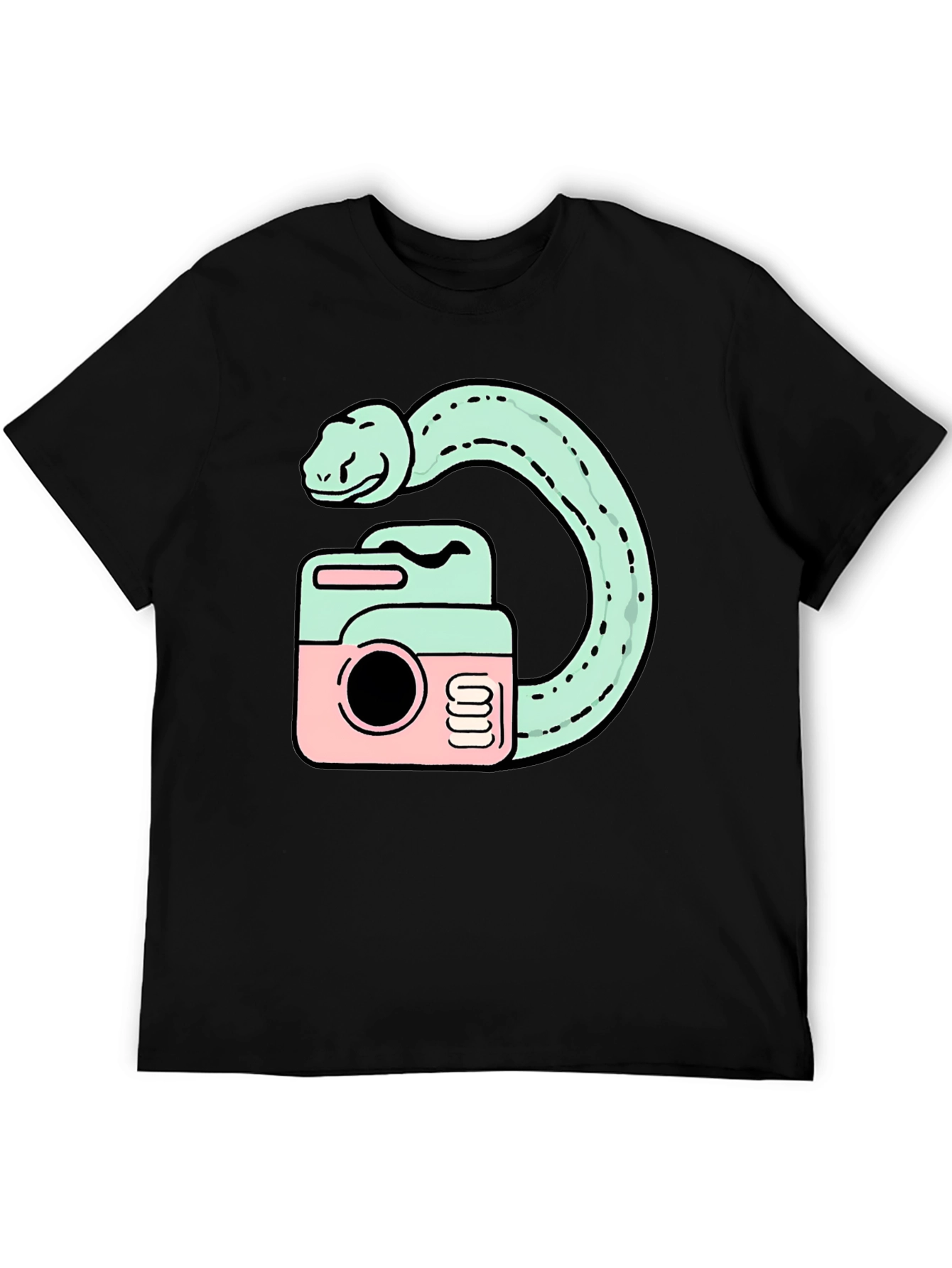 Black Snake Camera Graphic T-Shirt view 5