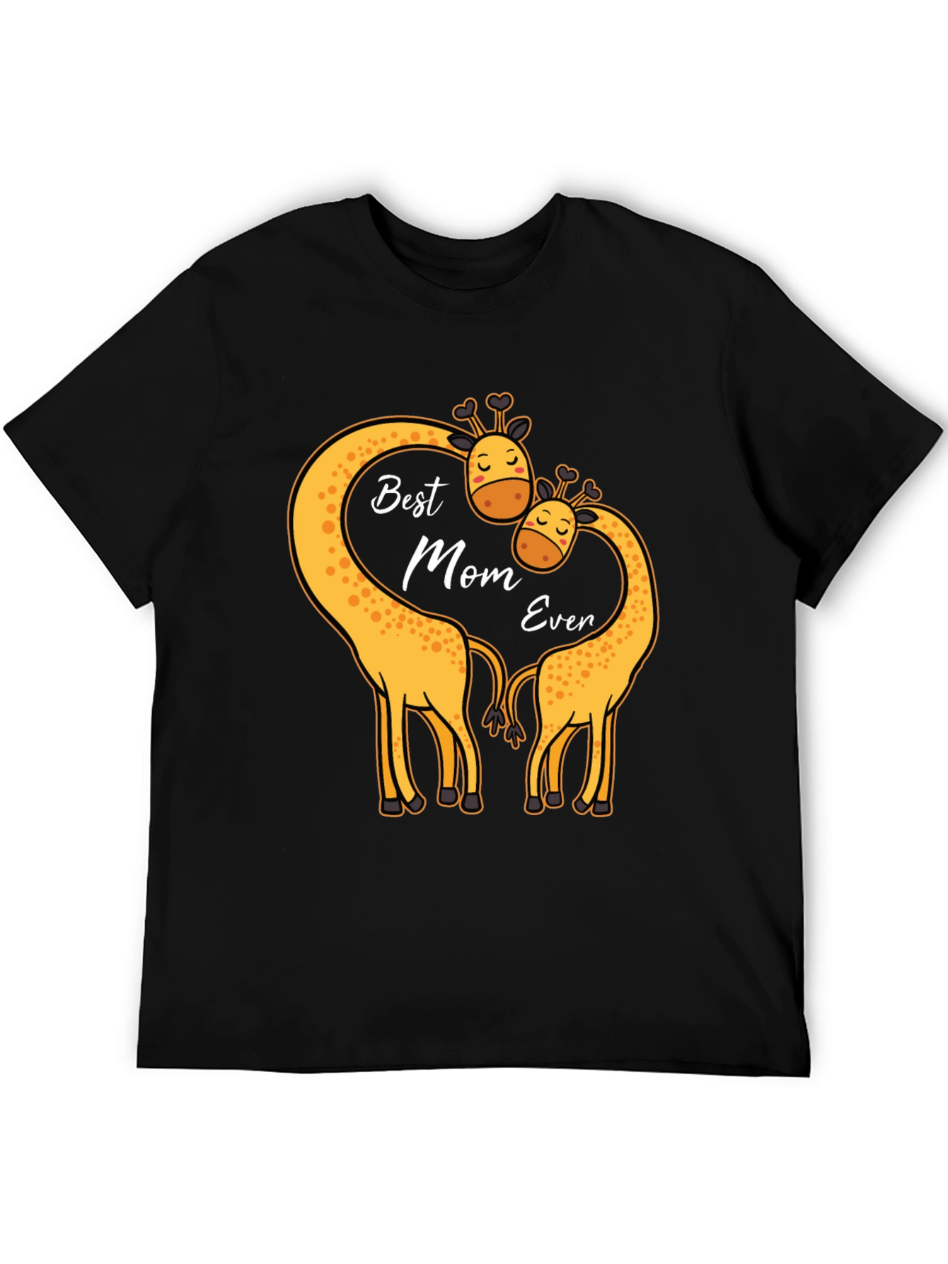 Black Best Mom Ever Giraffe T-Shirt view 5
