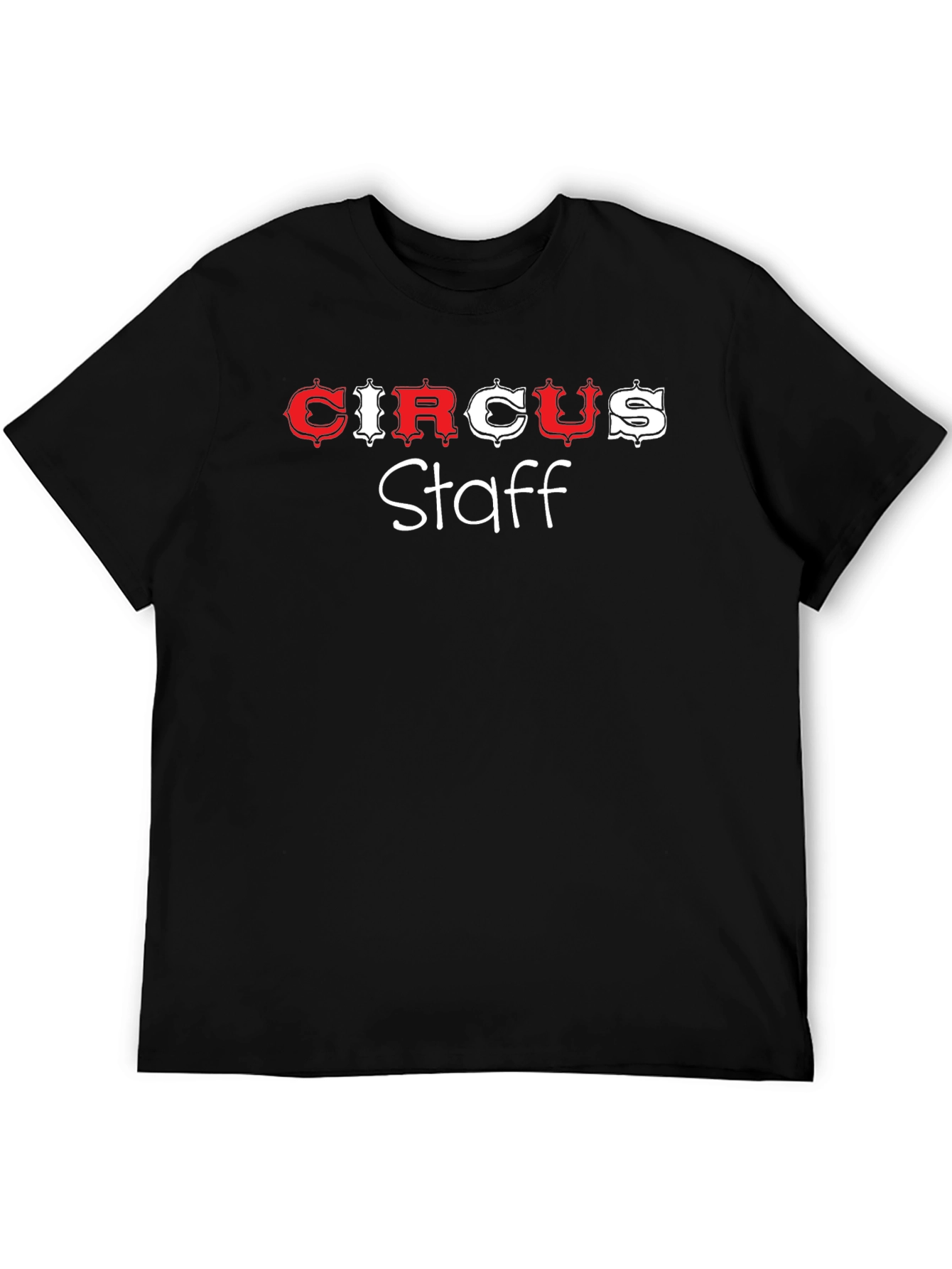 Black Circus Staff T-Shirt - Novelty Black Cotton Tee view 5