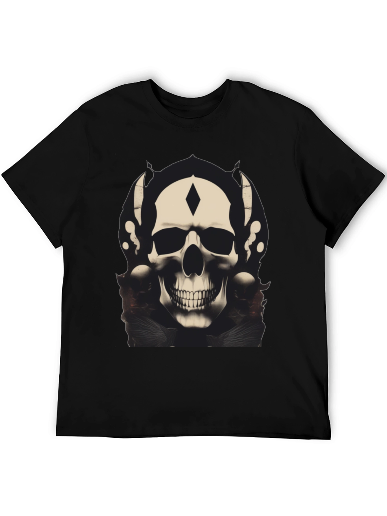 Black Skull Graphic Black T-Shirt view 5