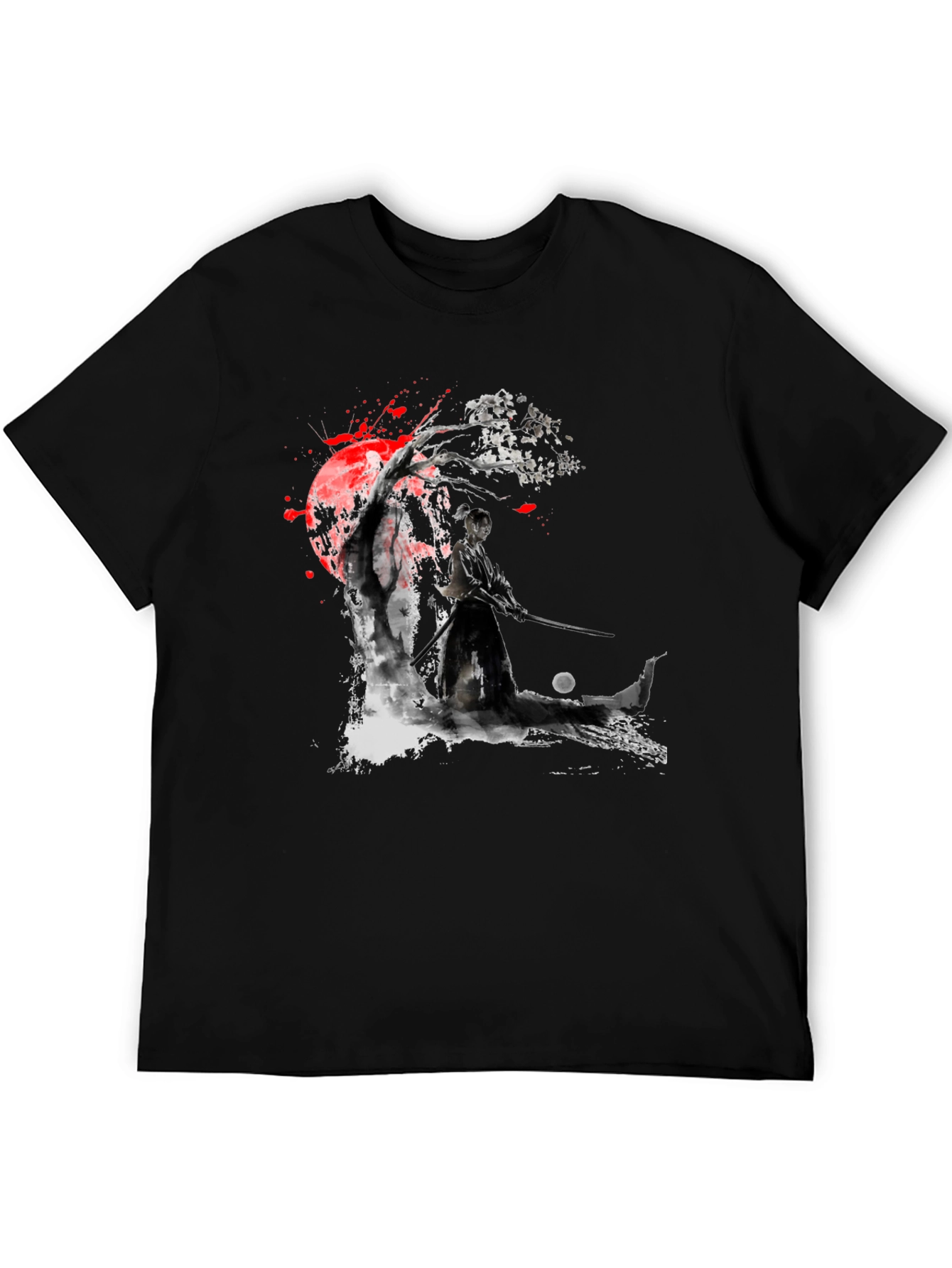 Black Samurai Warrior Graphic Black T-Shirt view 5