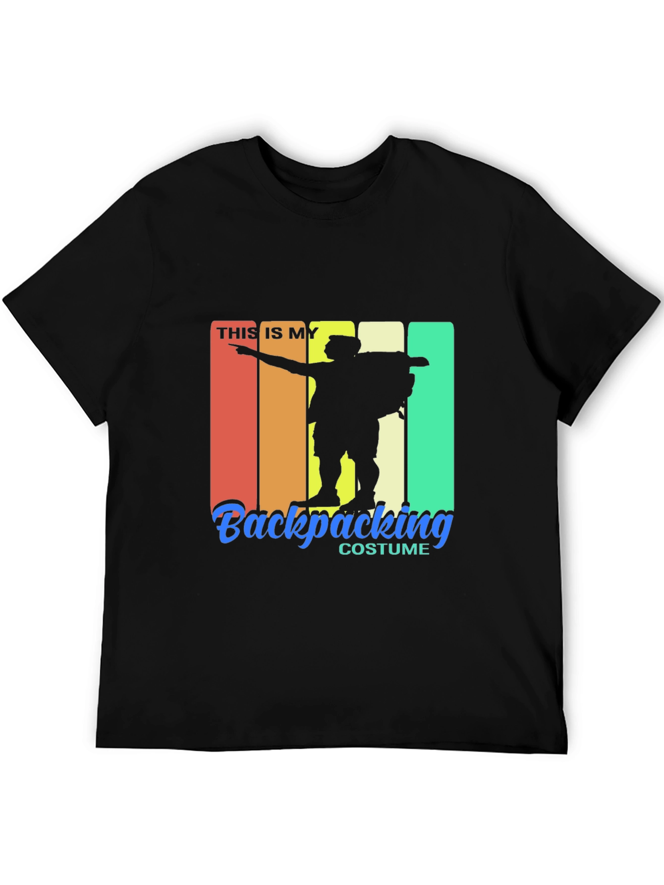 Black Backpacking Costume T-Shirt view 5