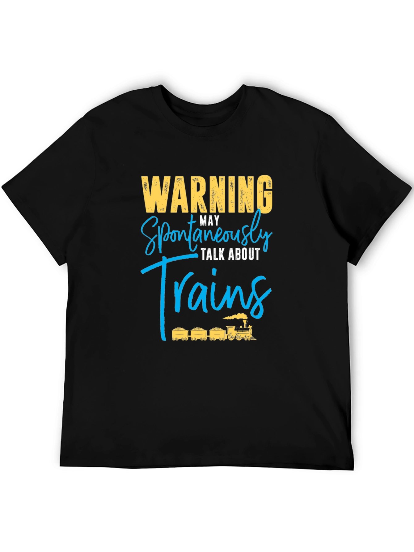 Black Warning May Spontaneously Talk About Trains T-Shirt view 5