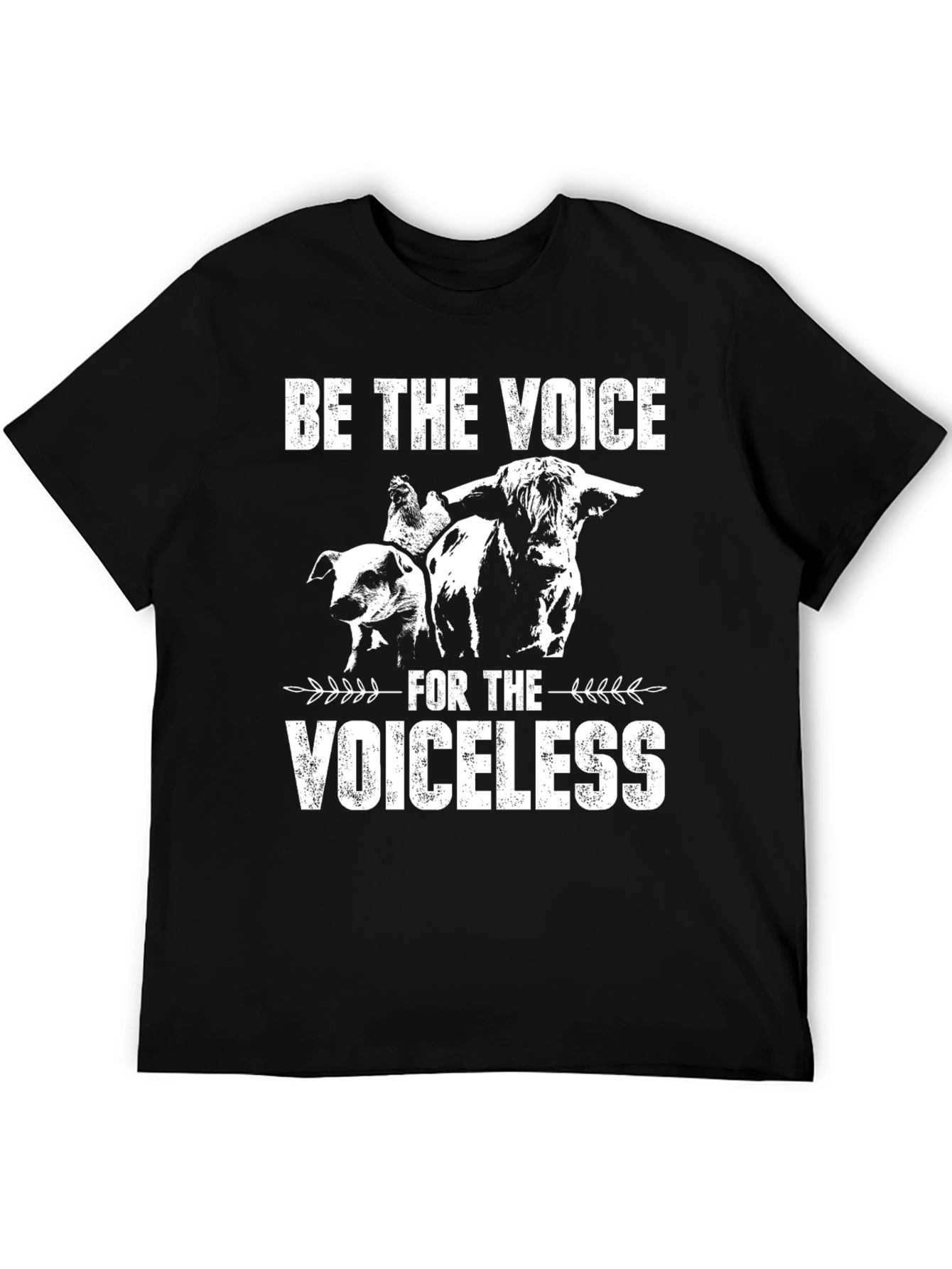 Black Voice for the Voiceless Vegan T-Shirt view 5