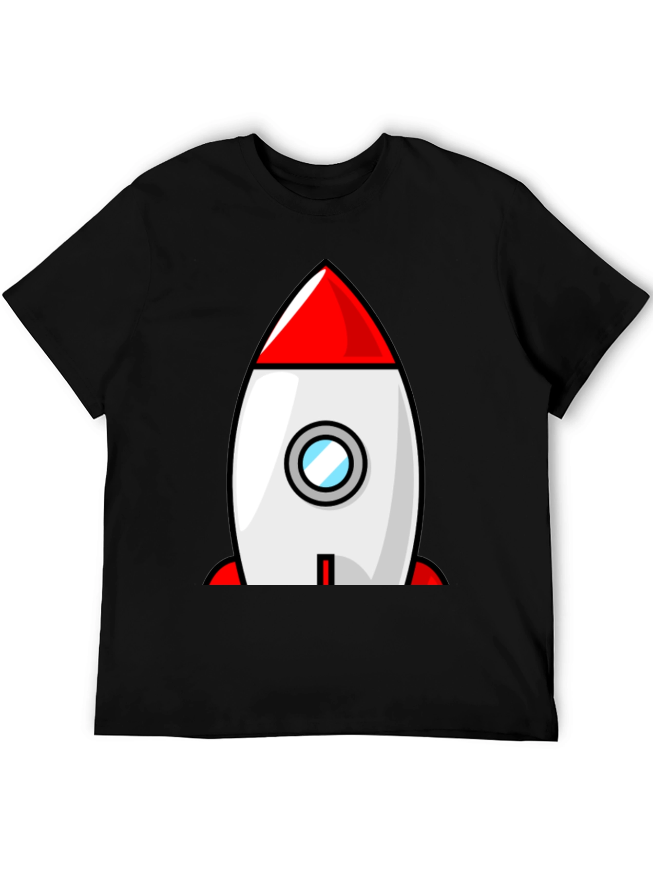 Black Rocket Ship Graphic Tee - Blast Off in Style! view 5