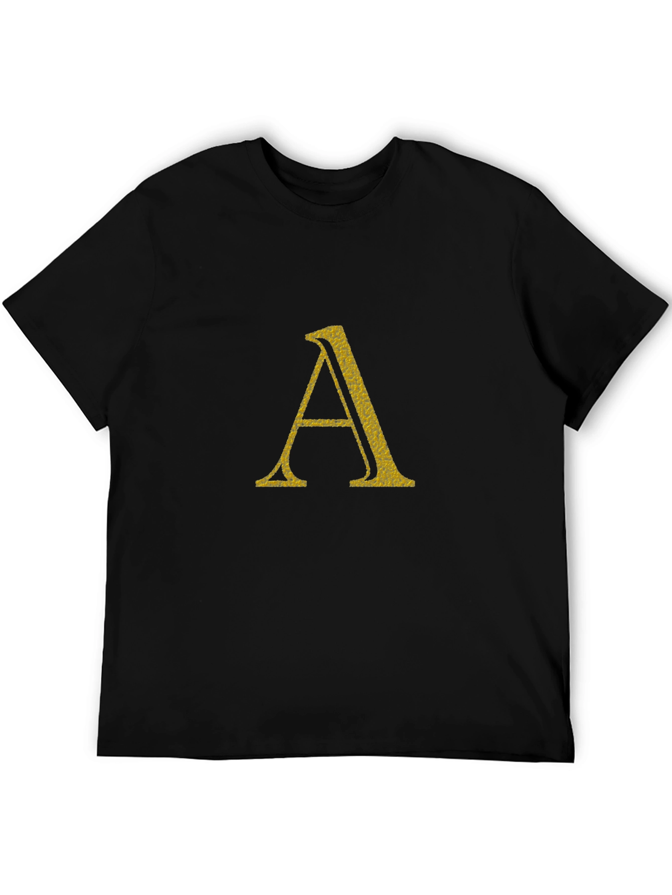 Black Letter A Graphic Print Black T-Shirt view 5