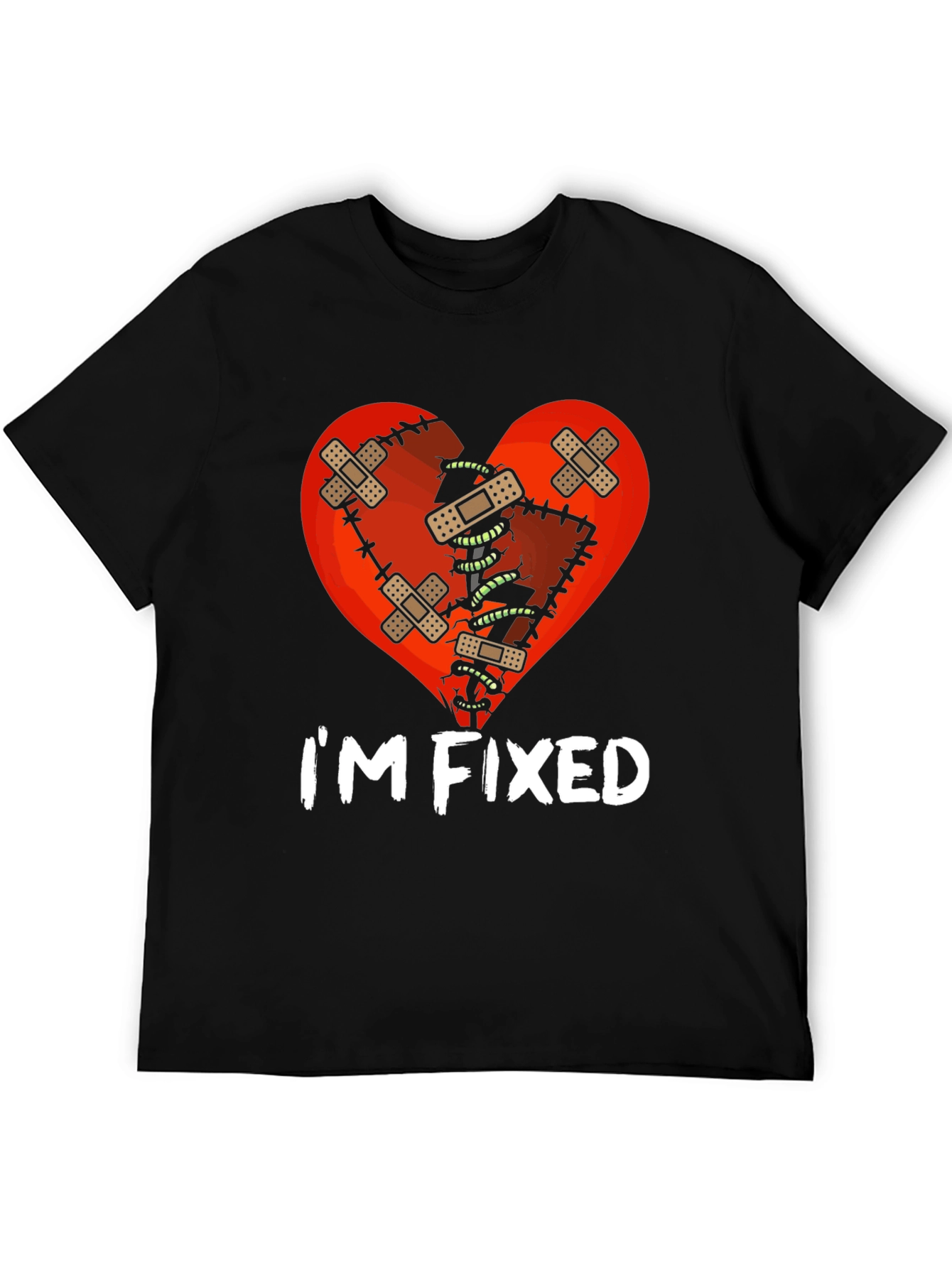 Black I'm Fixed Broken Heart T-Shirt view 5