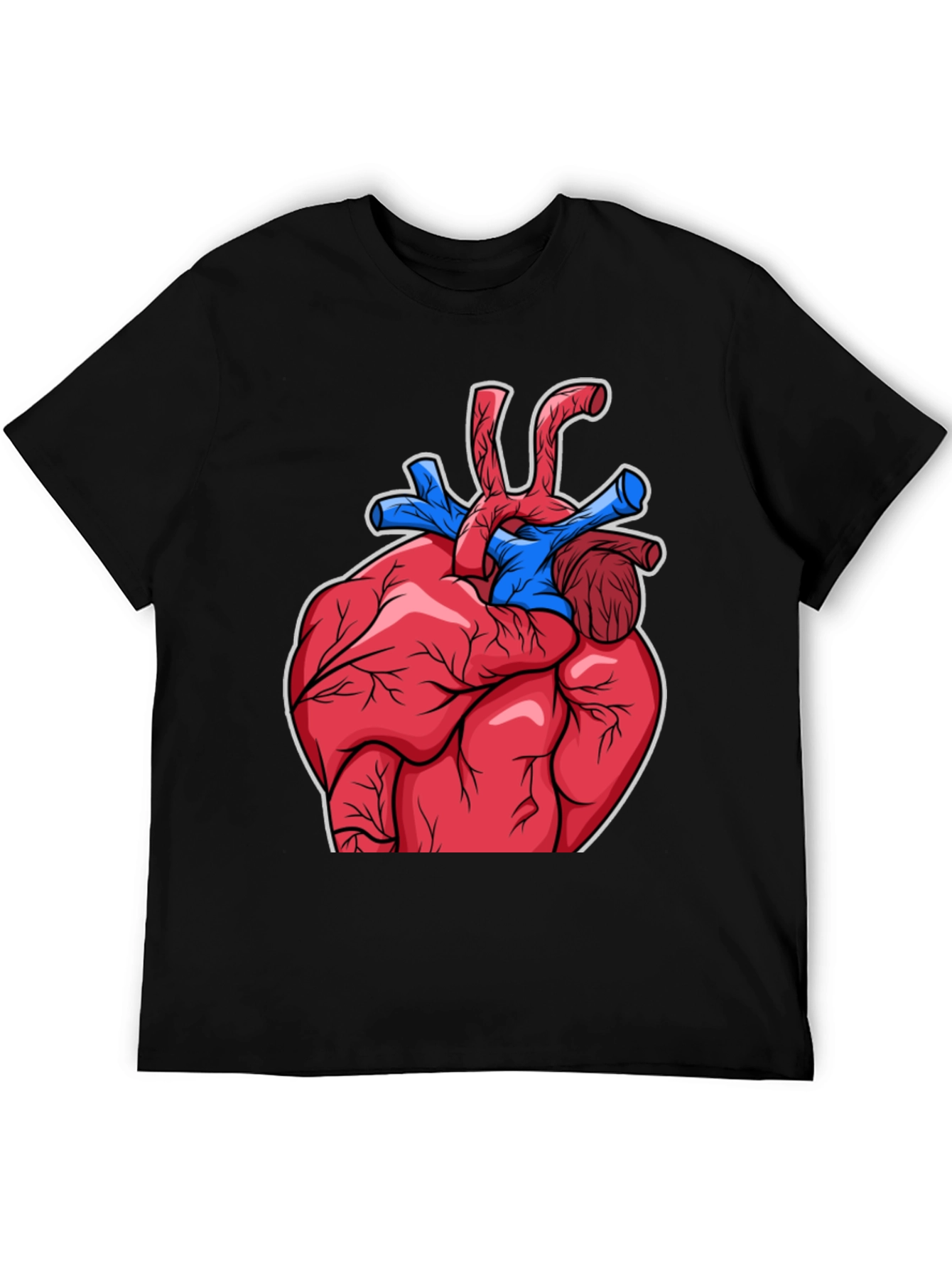 Black Anatomical Heart Graphic T-Shirt - Bold Design view 5
